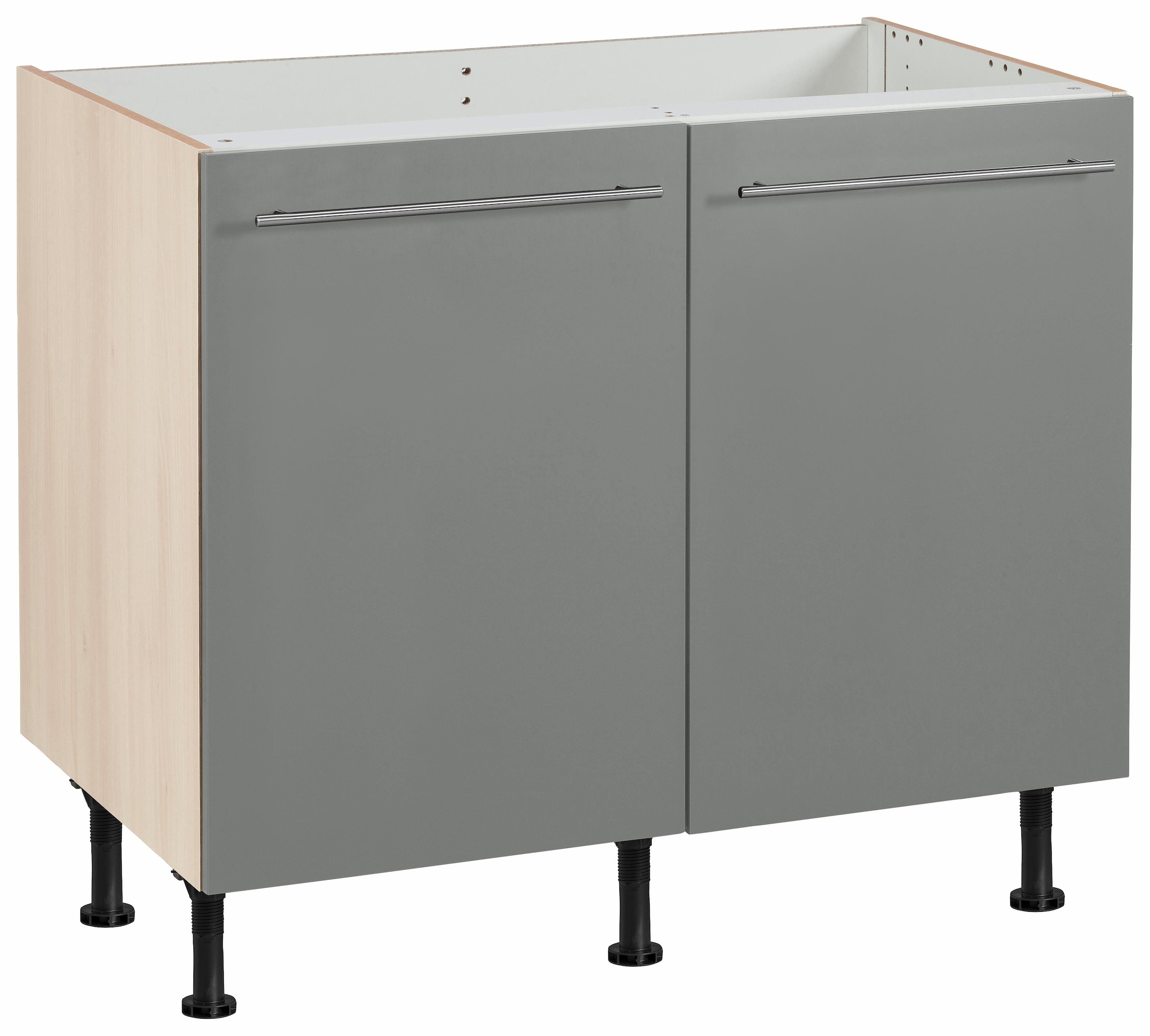 OPTIFIT Spülenschrank "Bern" 100 cm breit, mit 2 Türen, höhenverstellbare Füße, mit Metallgriffen
