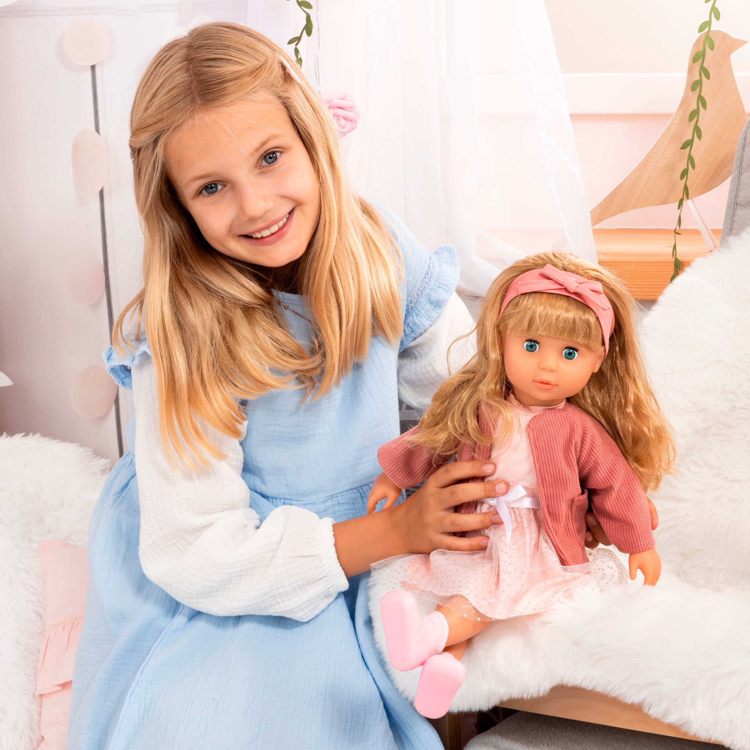 Bayer Stehpuppe »Charlene, 46 cm, altrosa«, mit Funktion