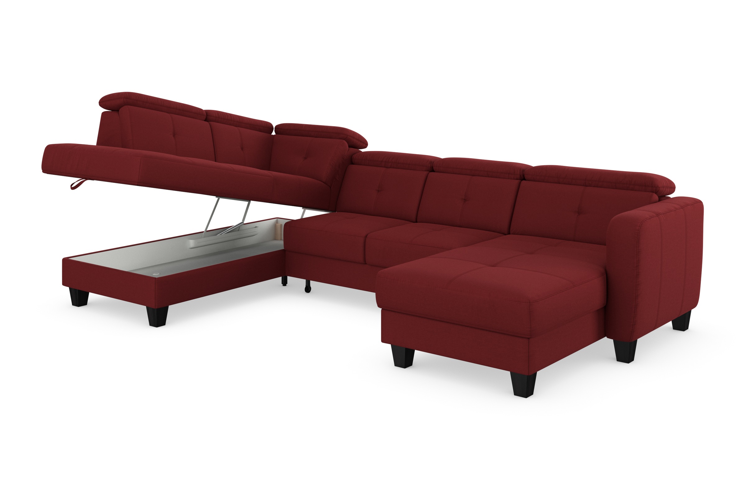 sit&more Wohnlandschaft »Belluci U-Form«, Kopfteilverstellung und Federkern, wahlweise mit Bettfunktion
