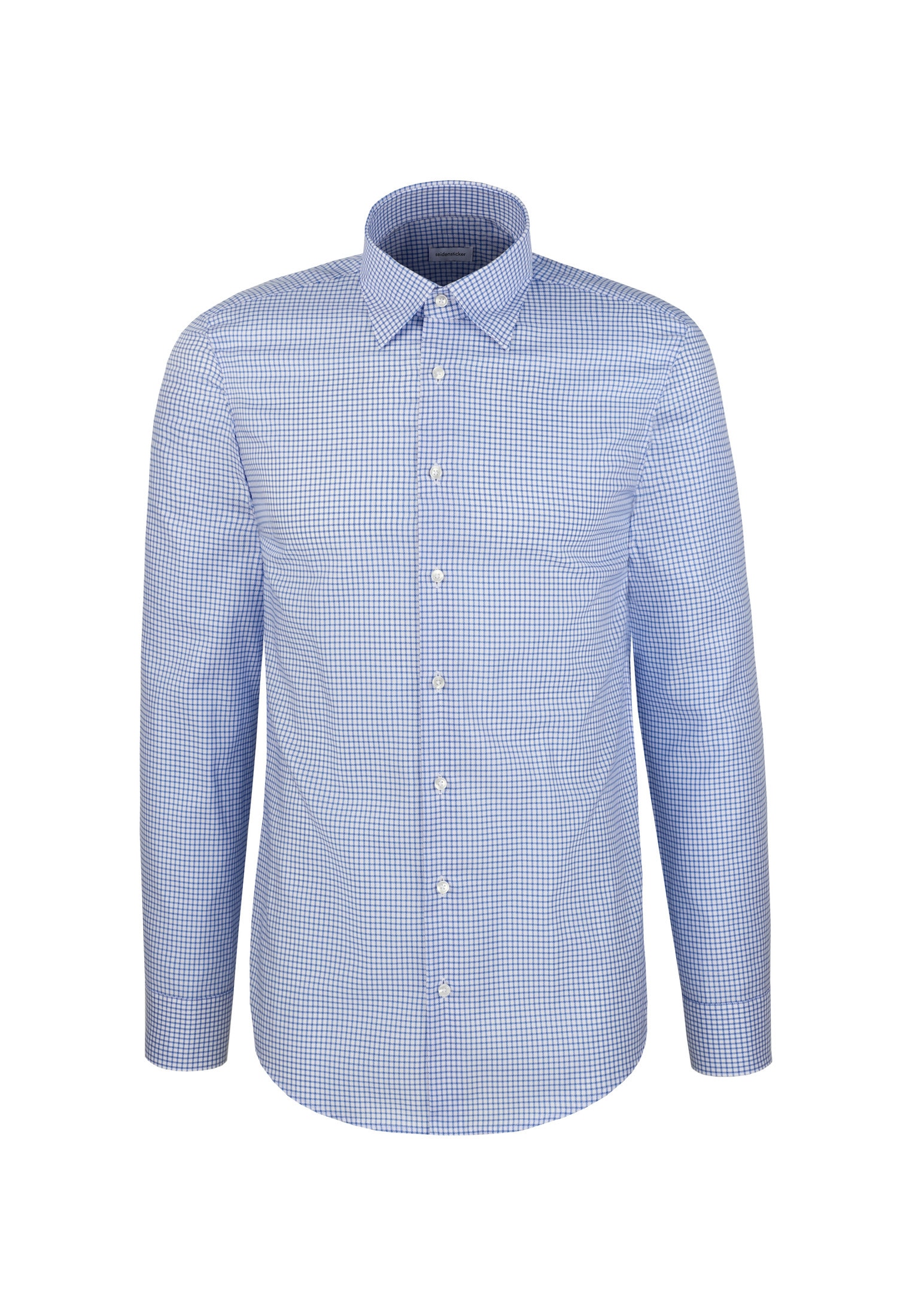 seidensticker Businesshemd »Schwarze Rose« Shaped 1/1 Covered-Button-Down-Kragen Karo