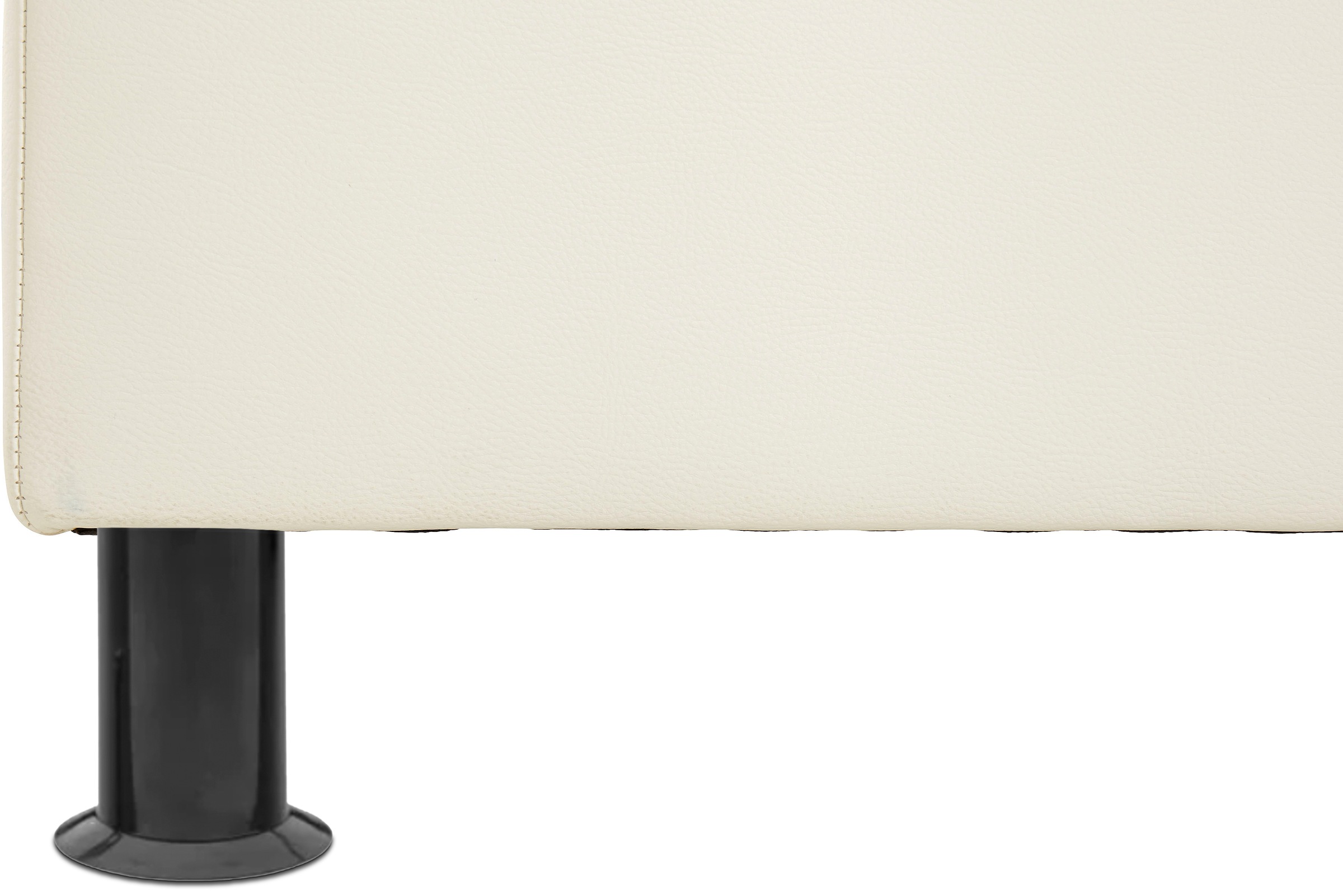 TRENDMANUFAKTUR Hocker »Rondo, Polsterhocker zur Serie, Breite 67 cm, Füße schwarz«, Fußhocker wahlweise mit Federkern, in verschiedenen Bezügen bestellbar