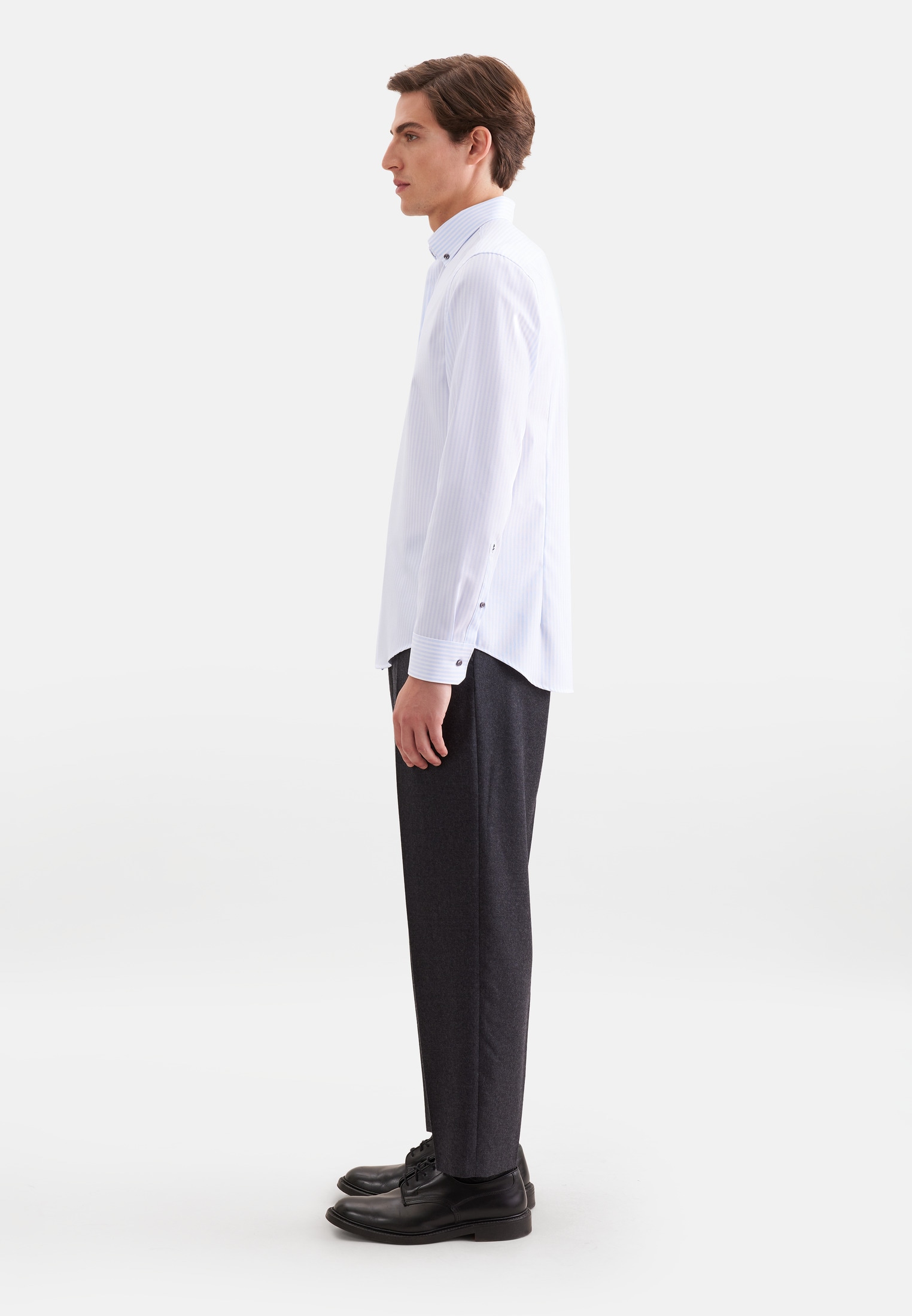 seidensticker Businesshemd »Schwarze Rose« Slim 1/1 Button-Down-Kragen Gestreift