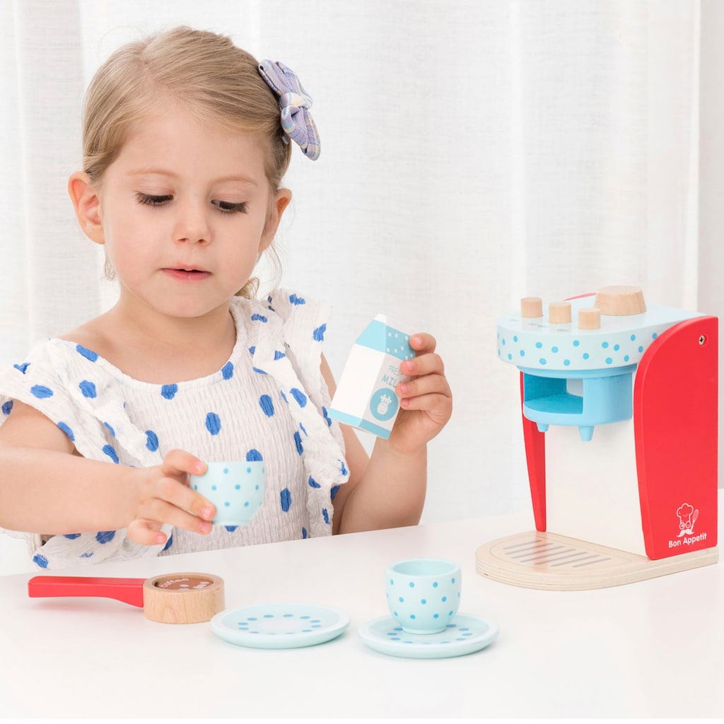 New Classic Toys® Kinder-Kaffeemaschine »Holzspielzeug, Bon Appetit - Kaffeemaschine blau-weiß«