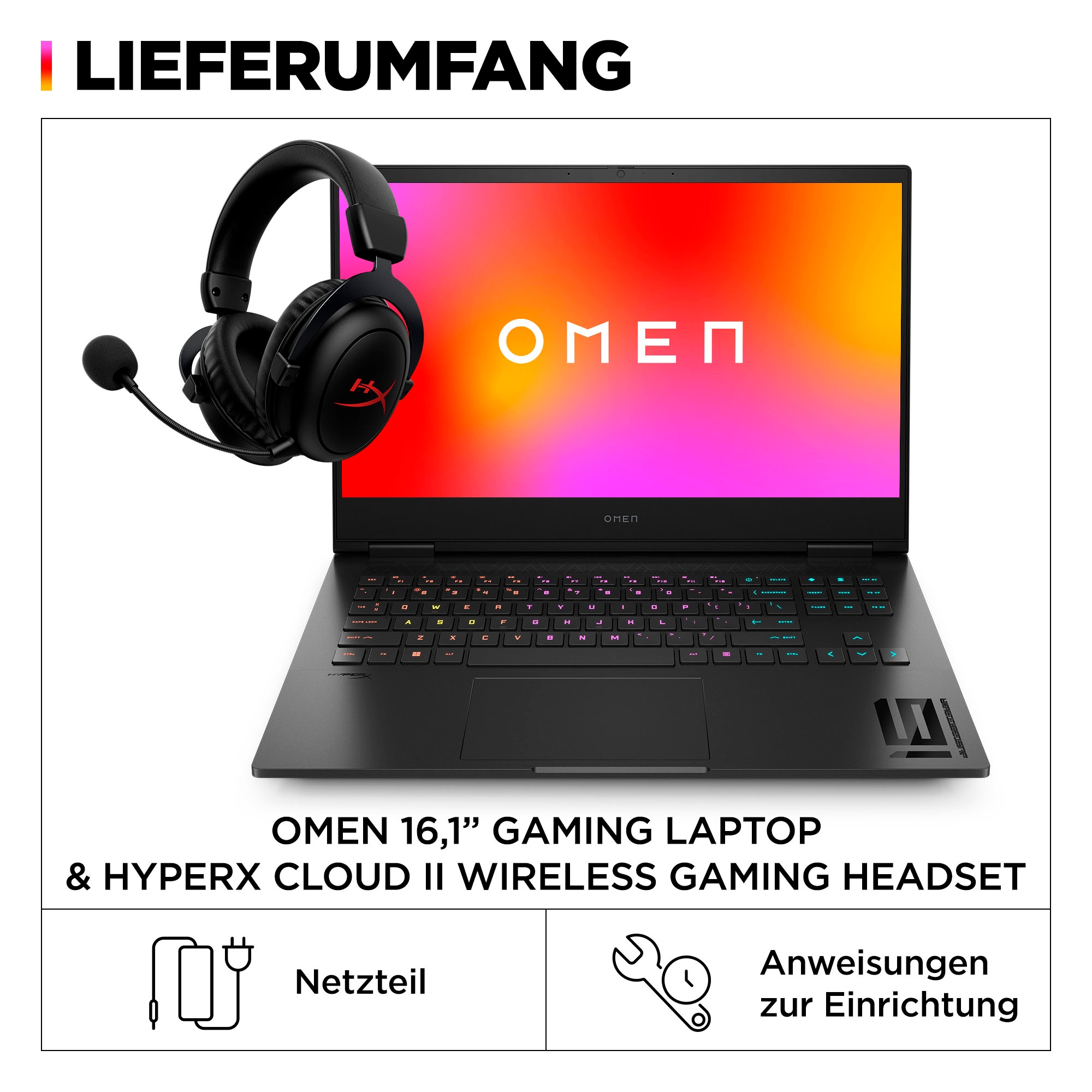 HP Gaming-Notebook »16-wf1286ng«, 40,89 cm, / 16,1 Zoll, Intel, Core i9, GeForce RTX 4080, 1000 GB SSD