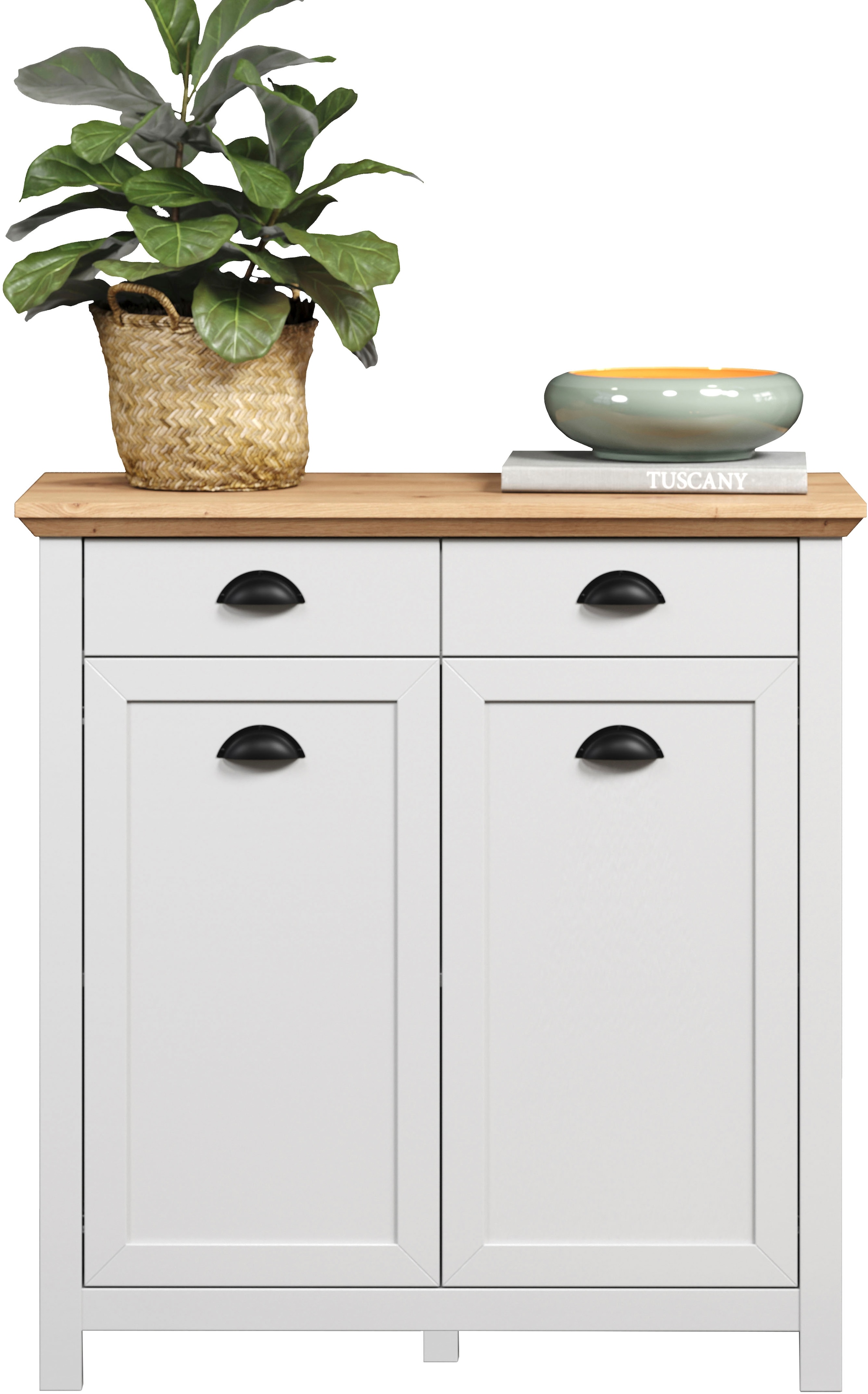 Home affaire Kommode »Herzwill«, im Landhausstil mit Muschelgriffen, B/H/T ca.: 91/95/41 cm