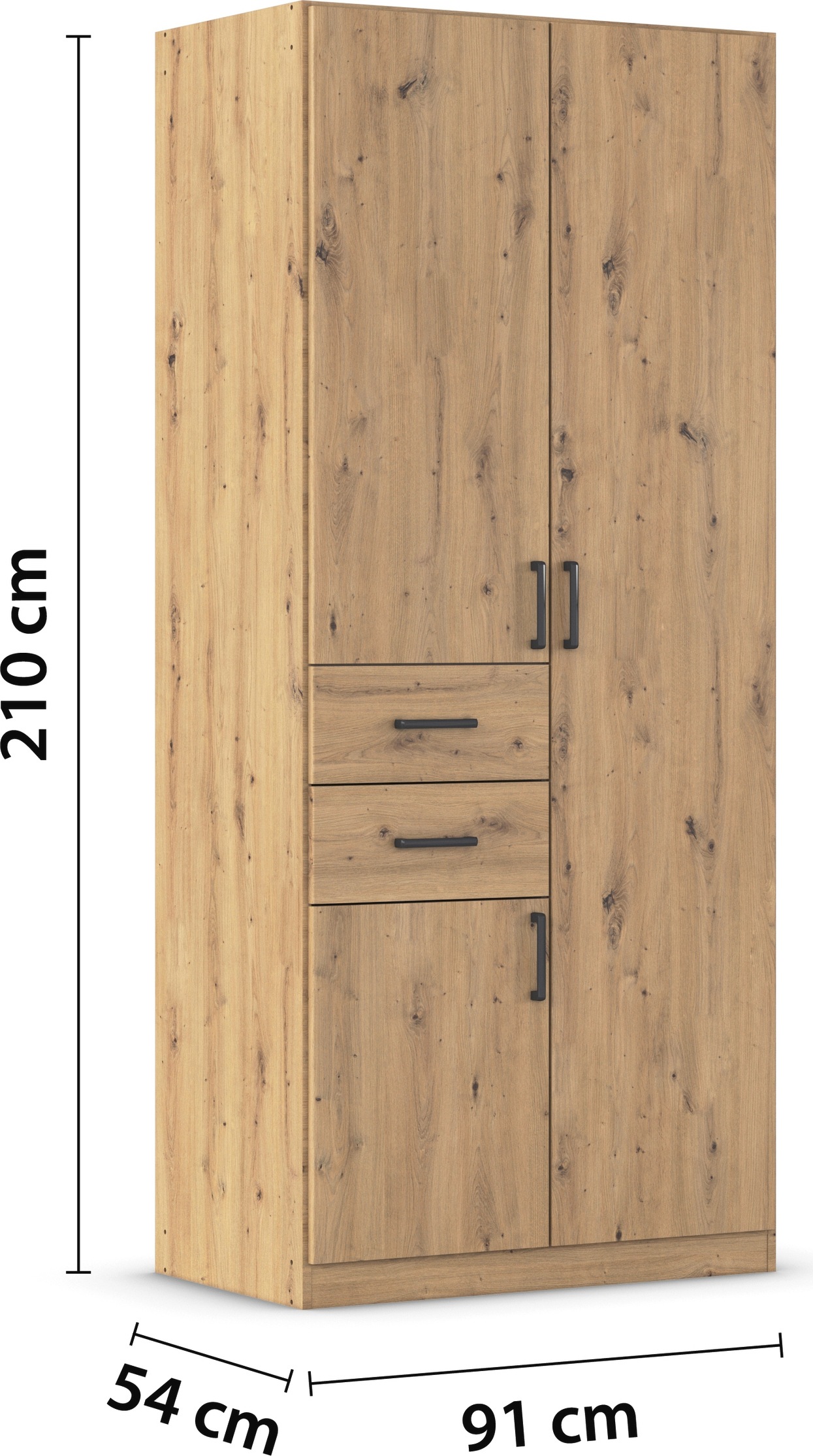 rauch Drehtürenschrank »Kleiderschrank Schrank Garderobe MAIKA mit Dekor-Front«, 2 Schubladen, in verschiedenen Breiten, Höhen, Farben, MADE IN GERMANY