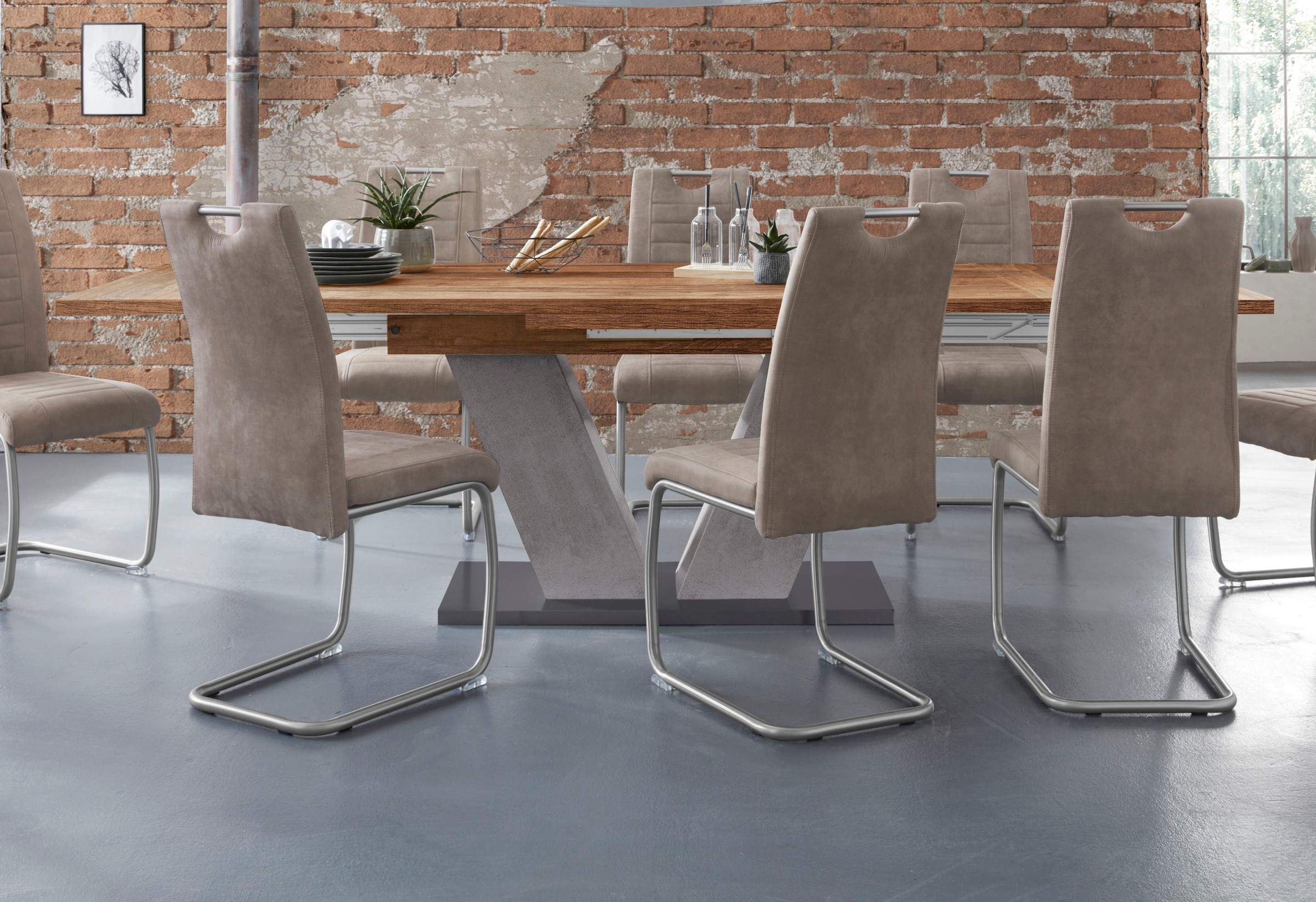 Mäusbacher Esstisch »Komfort Tisch TOPSELLER!« OTTOs Choice,  Mäusbacher Esstisch mit V Gestell und Bodenplatte