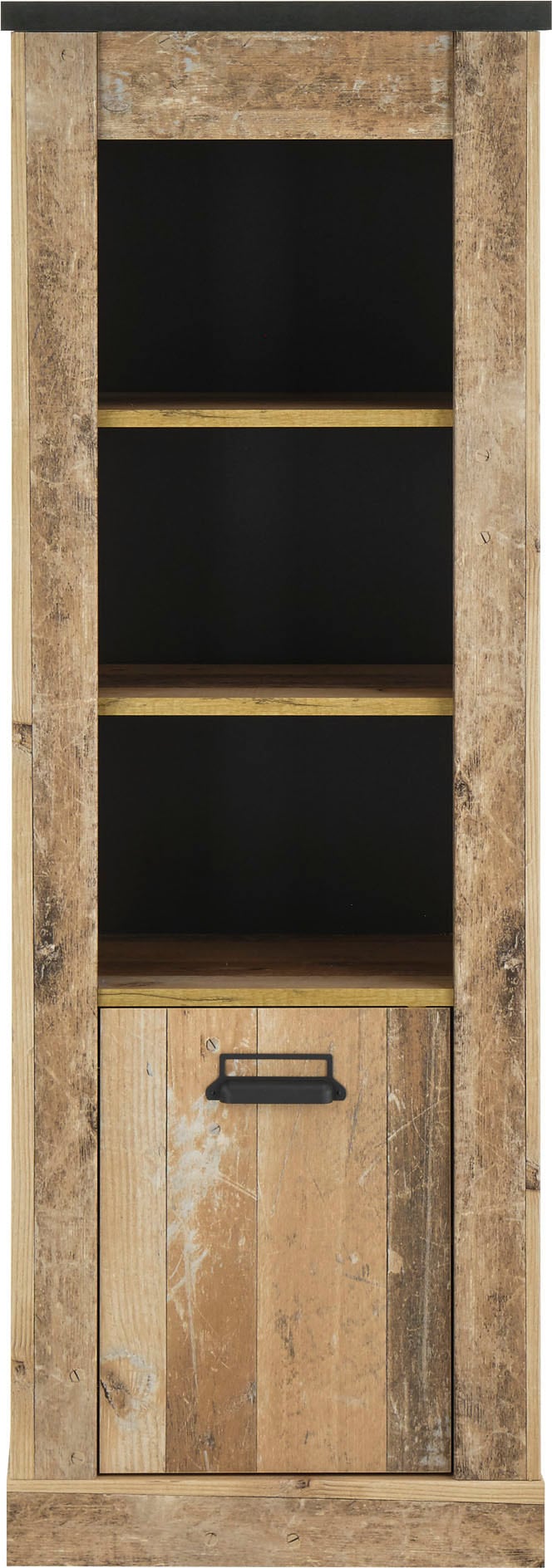 Home affaire Wäscheschrank »SHERWOOD Hochkommode Kommode Schrank«, in modernem Holz Dekor, mit Apothekergriffen aus Metall, Höhe 146 cm