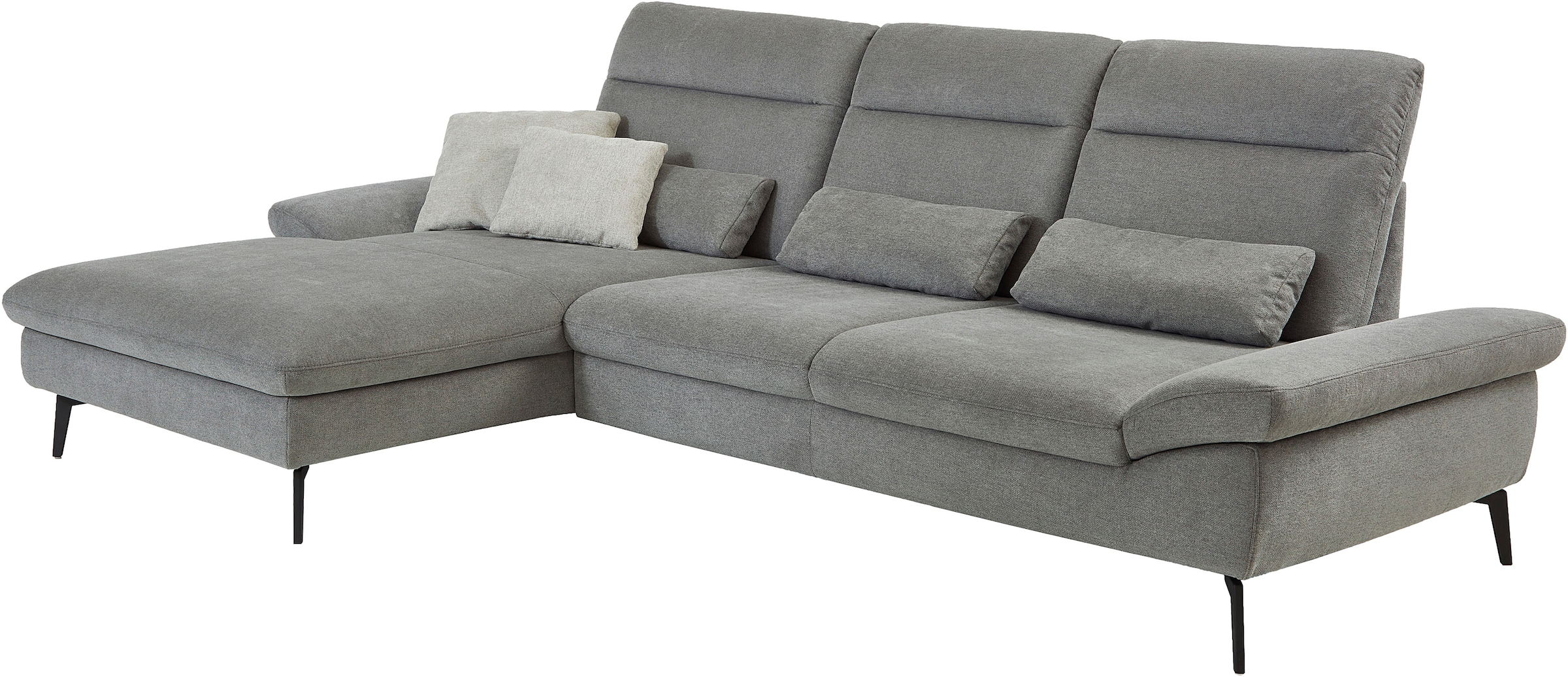 HUKLA Ecksofa »HU-HP22156 L-Form«, inkl. Kopfpolsterverstellung, optional mit Sitztiefenverstellung