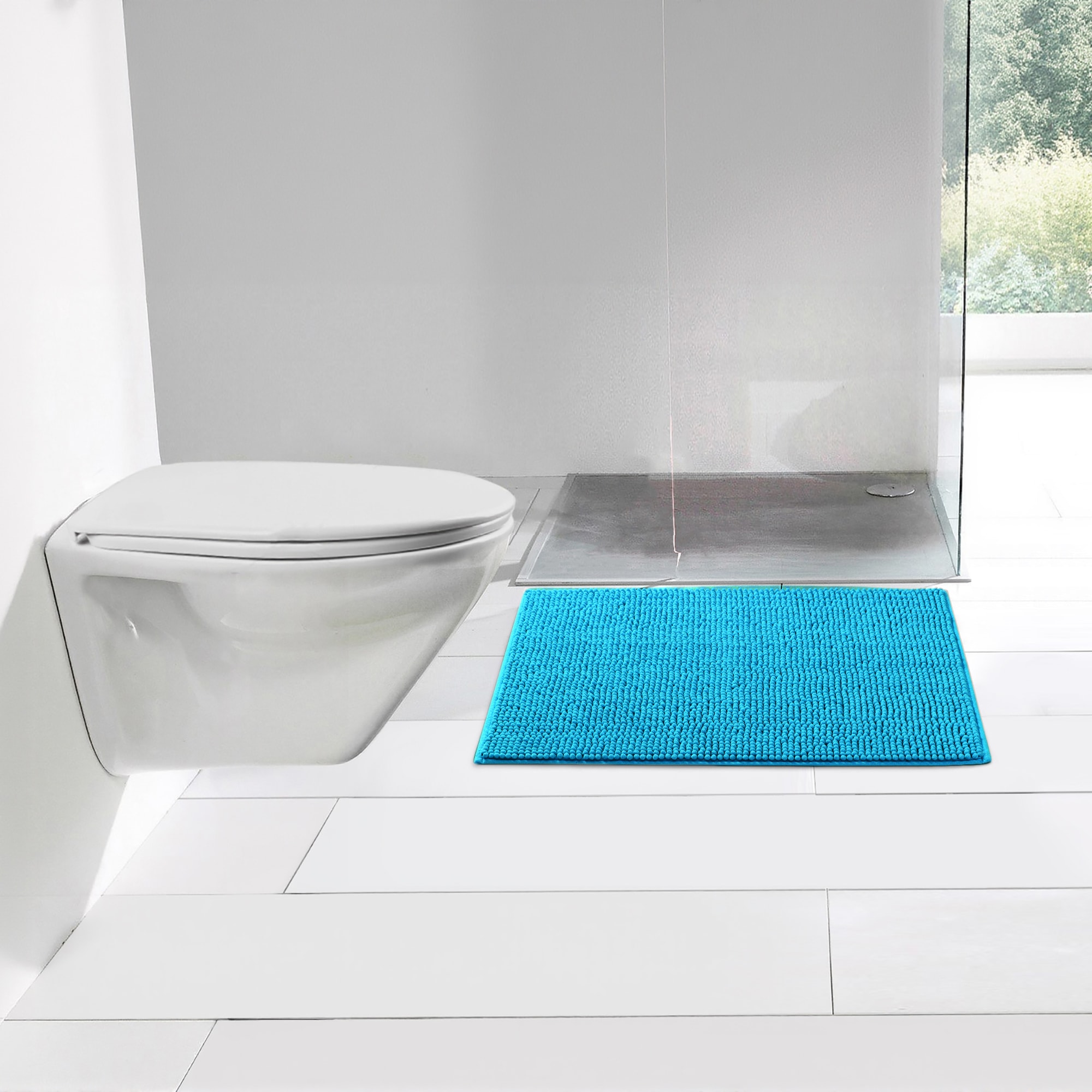 my home Badematte »Vanessa Chenille, Badvorleger, Badezimmer Teppich, Duschvorleger«, strapazierfähig-fußbodenheizungsgeeignet-schnell trocknend, Uni Farben, besonders weich