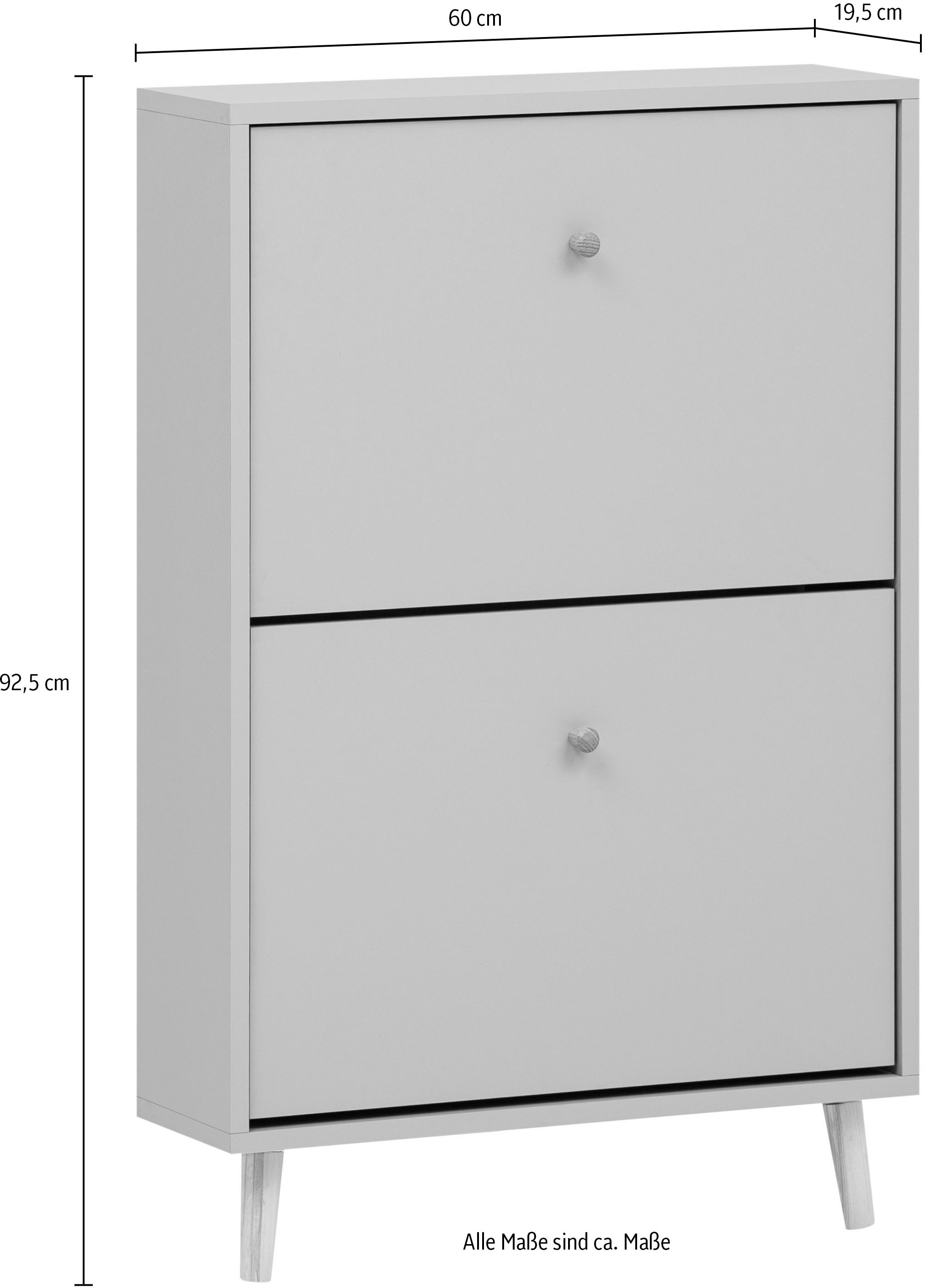 Schildmeyer Schuhschrank »Bjarne, Breite 59 cm« Griffe und Möbelfüße aus Massivholz