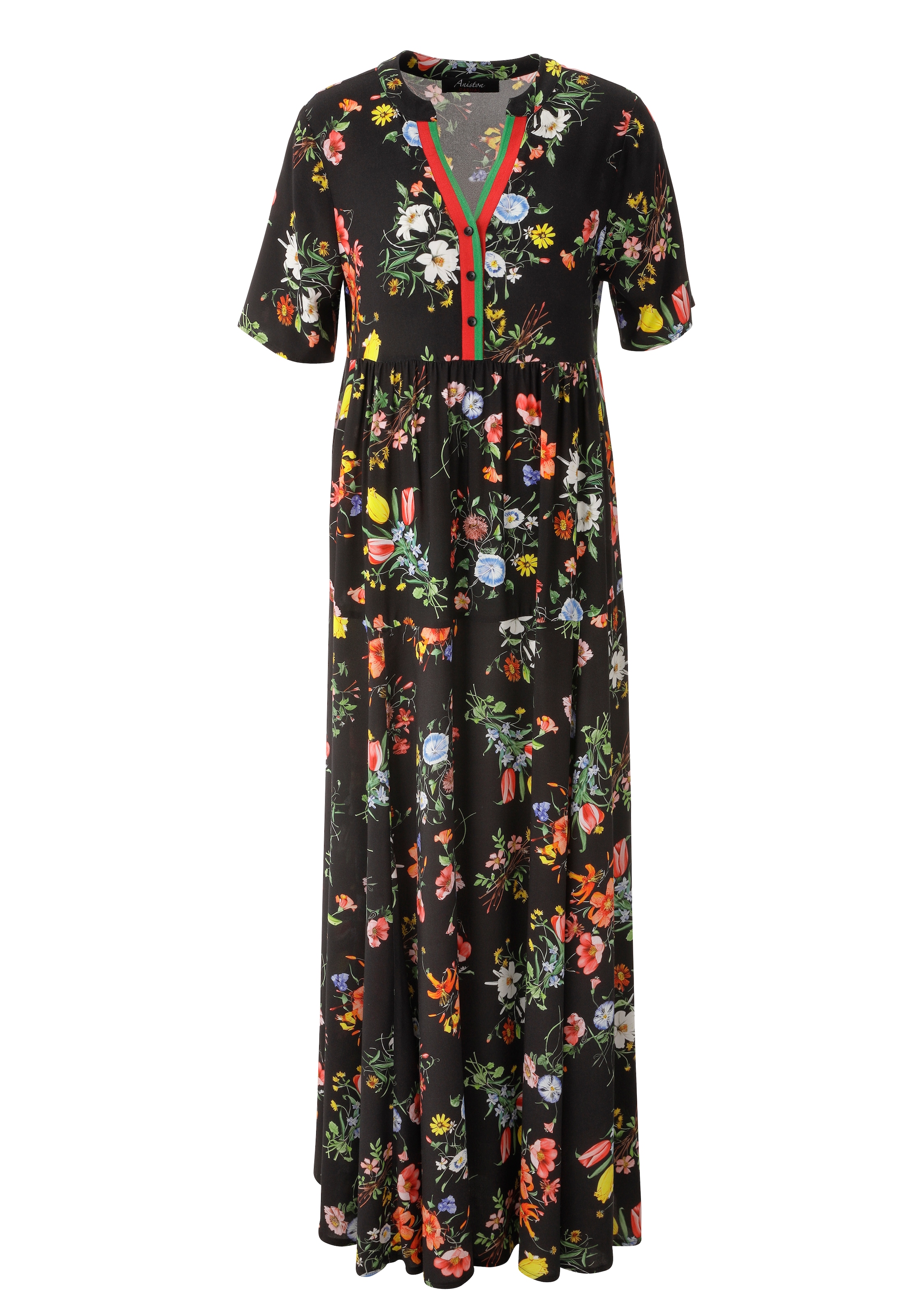 Aniston CASUAL Sommerkleid mit farbenfrohen Blumendruck - jedes Teil ein Unikat - NEUE KOLLEKTION