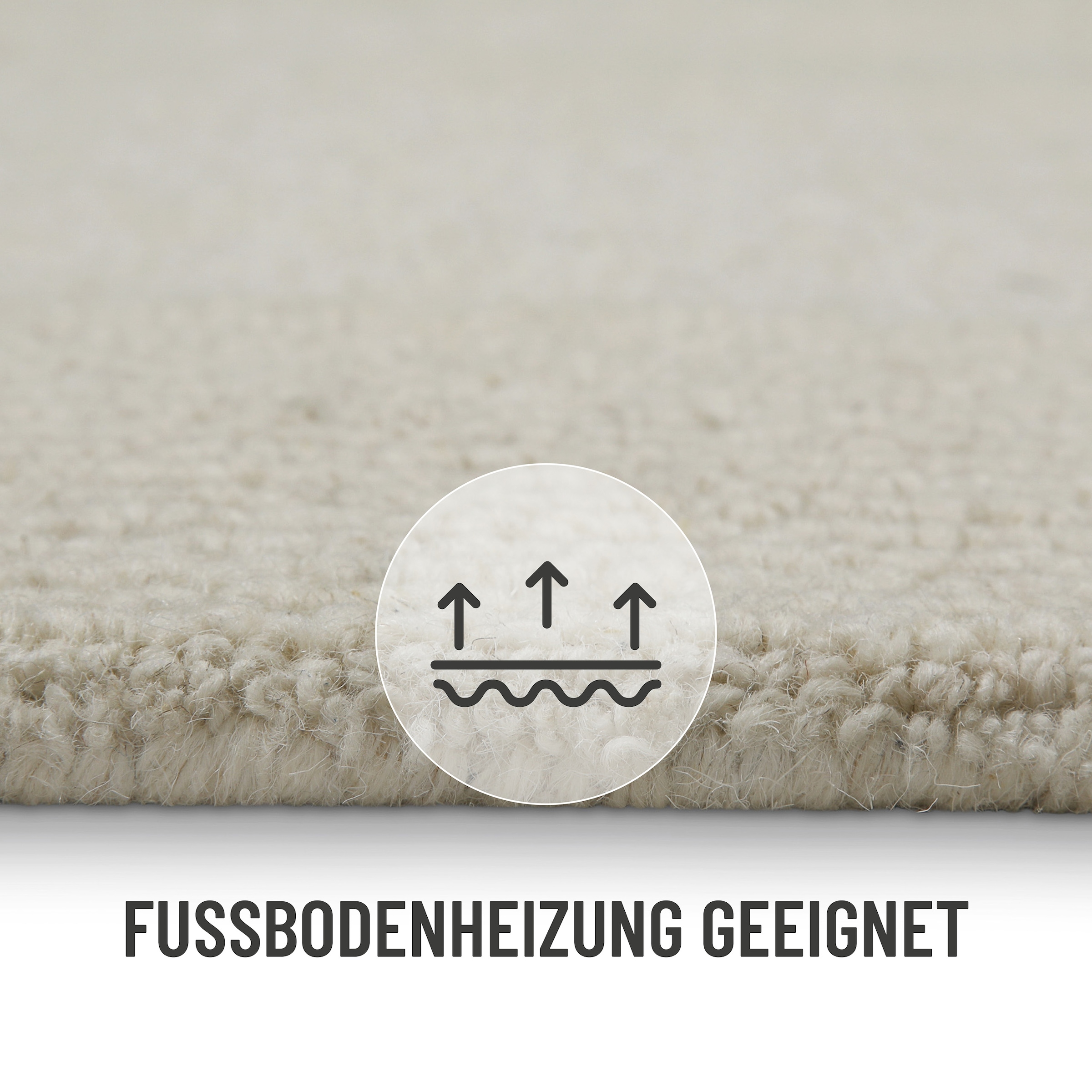 Wecon home Wollteppich »Hamptons TWENTYONE«, rund, 15 mm Höhe, Schurwolle, Kurzflor, Wohnzimmer, Schlafzimmer, elegant, Bordüre