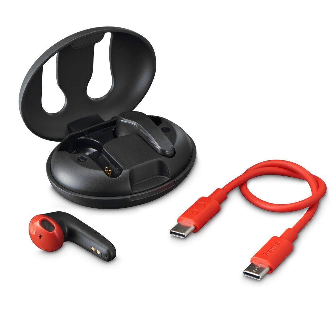Hama In-Ear-Kopfhörer »Bluetooth®-Kopfhörer, True Wireless Earbuds, Fast Charge, ENC« Google Assistant | Sprachsteuerung | True Wireless | kompatibel mit Siri Wireless Charging, Automatisches Pairing, Touch Control