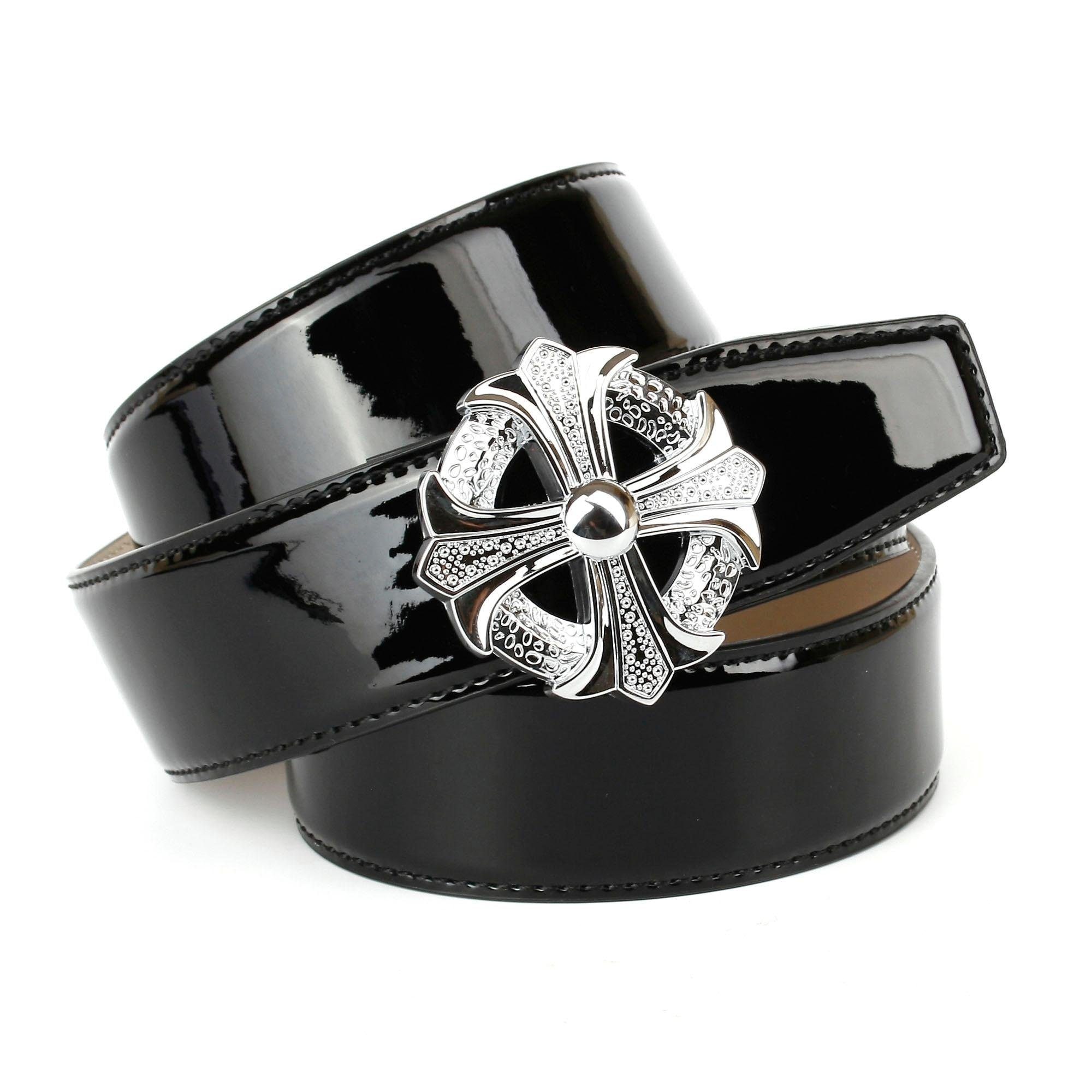 Anthoni Crown Ledergürtel, mit runder bequem stilisiertes bestellen als Schließe Kreuz