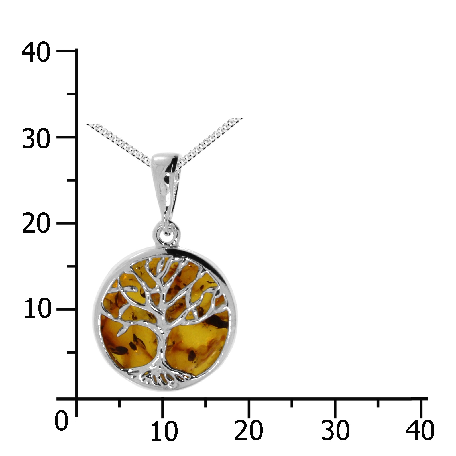 OSTSEE-SCHMUCK Kette mit Anhänger »- Lebensbaum 17 mm - Silber 925/000 - Bernstein«