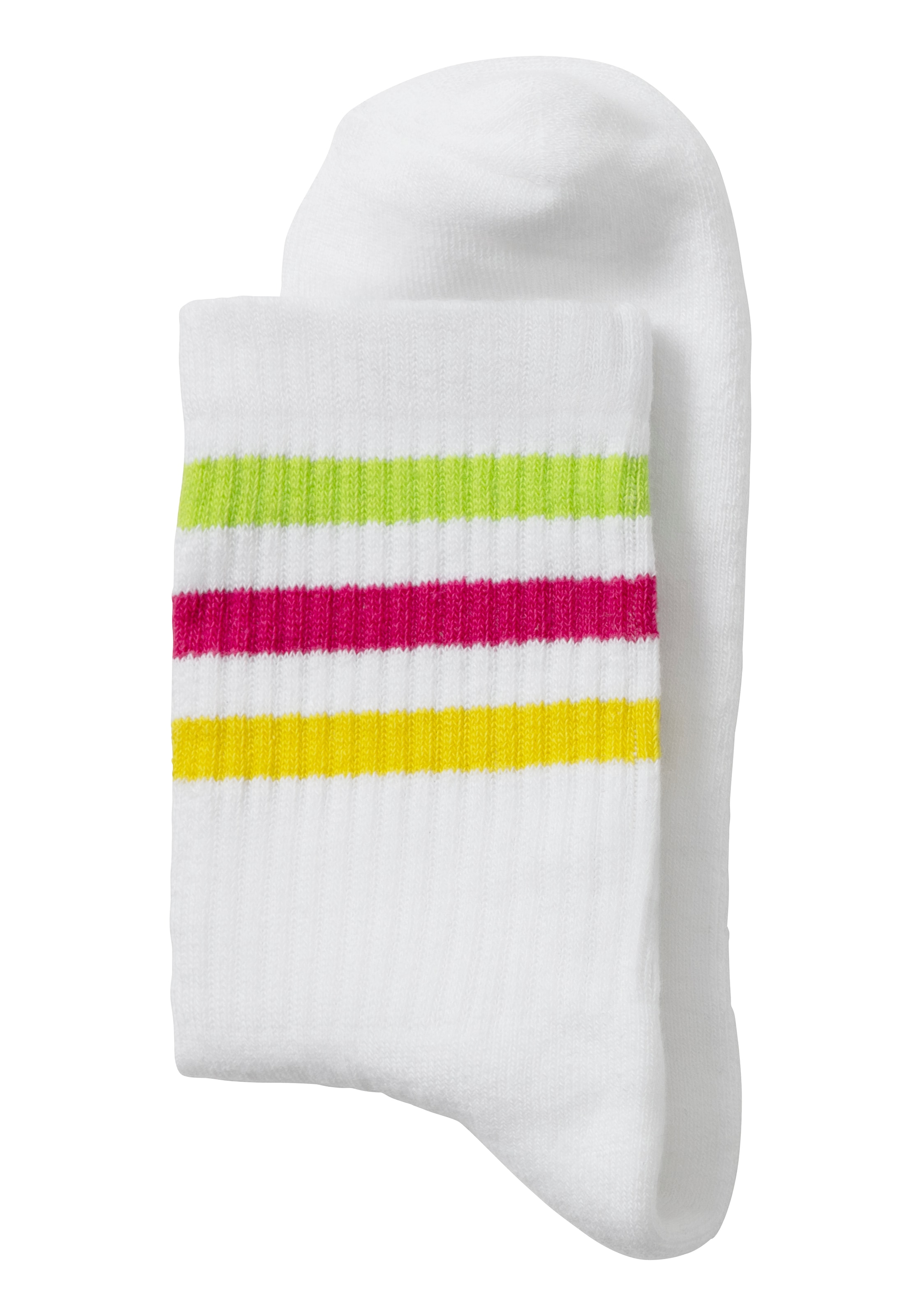 LASCANA Tennissocken, (Packung, 3 Paar), mit Frotteesohle und Stickerei