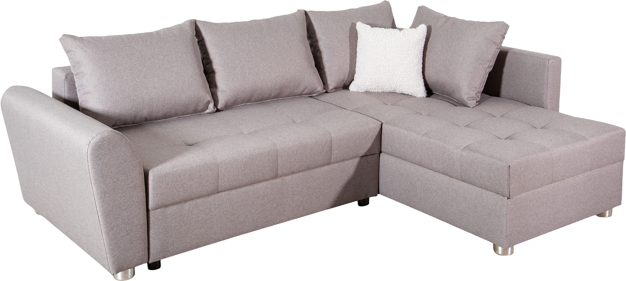 COLLECTION AB Ecksofa »Jana L-Form«, inkl. Bettfunktion,Bettkasten und Bonnelfederkern