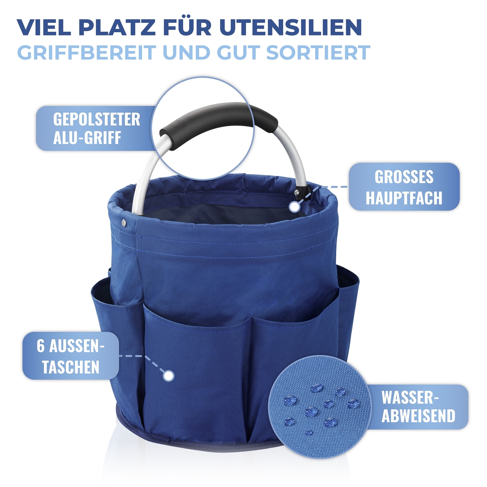 Maximex Organizer »Universal-Reinigungs-Caddy«, Allzweckkorb mit 6 Außentaschen, ideal für Haushalt, Garten & Camping