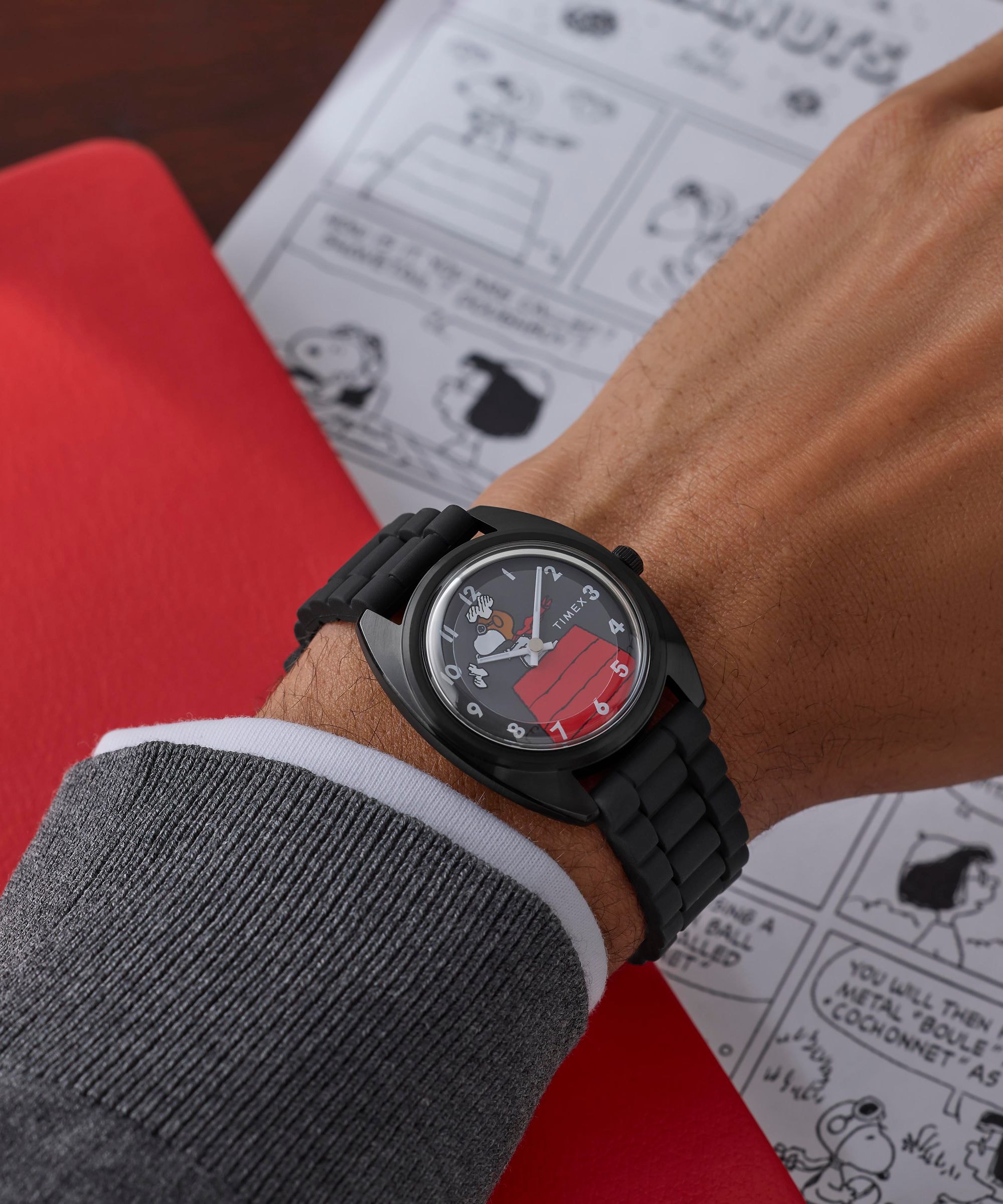 Timex Quarzuhr »Timex x Peanuts 1979 Reissue Inspired« Armbanduhr, Herrenuhr, Silikonarmband, analog, Beleuchtung