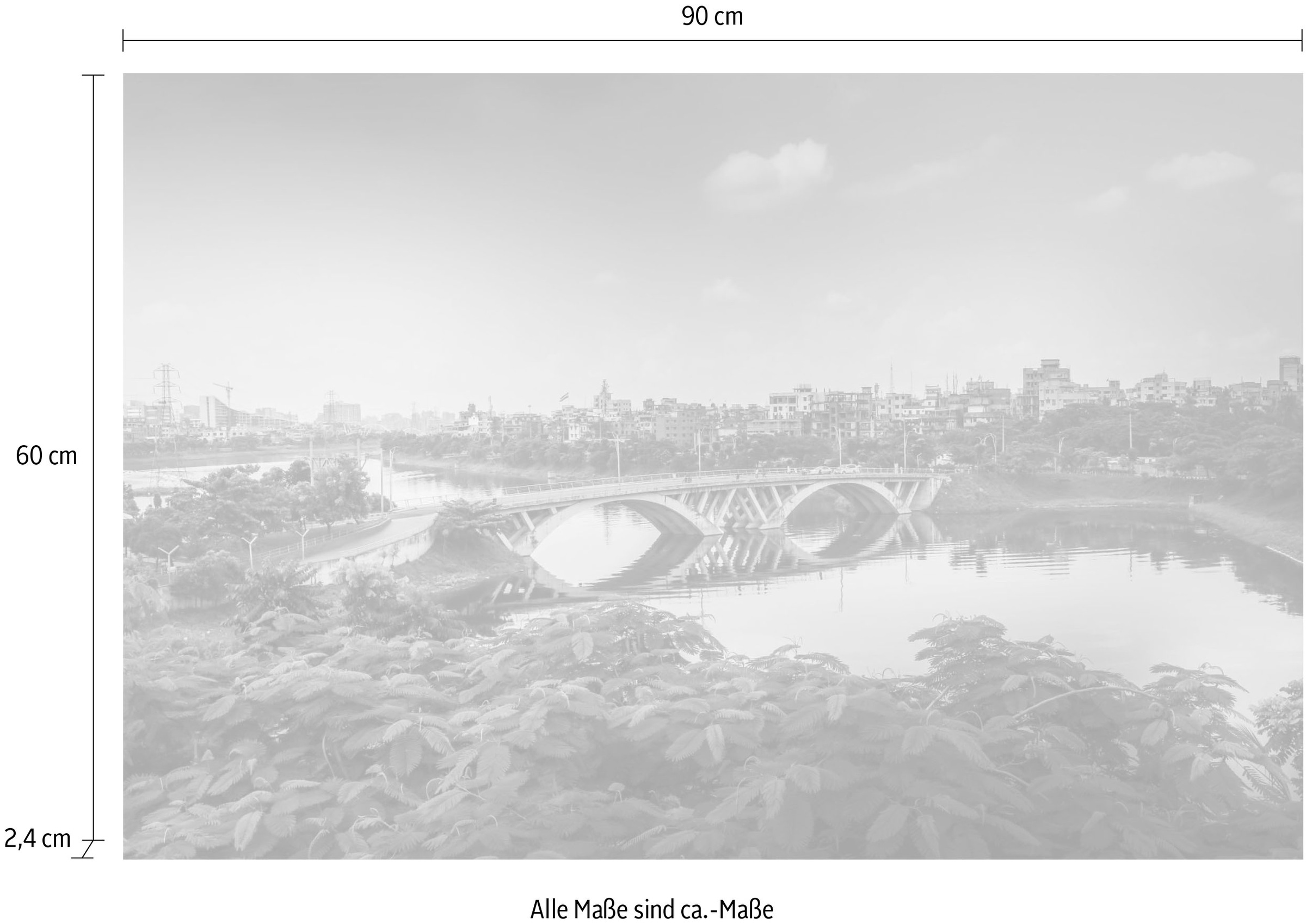 queence Acrylglasbild »Brücke« Brücken | Himmel | Pflanzen Fine Art-Print in Galeriequalität