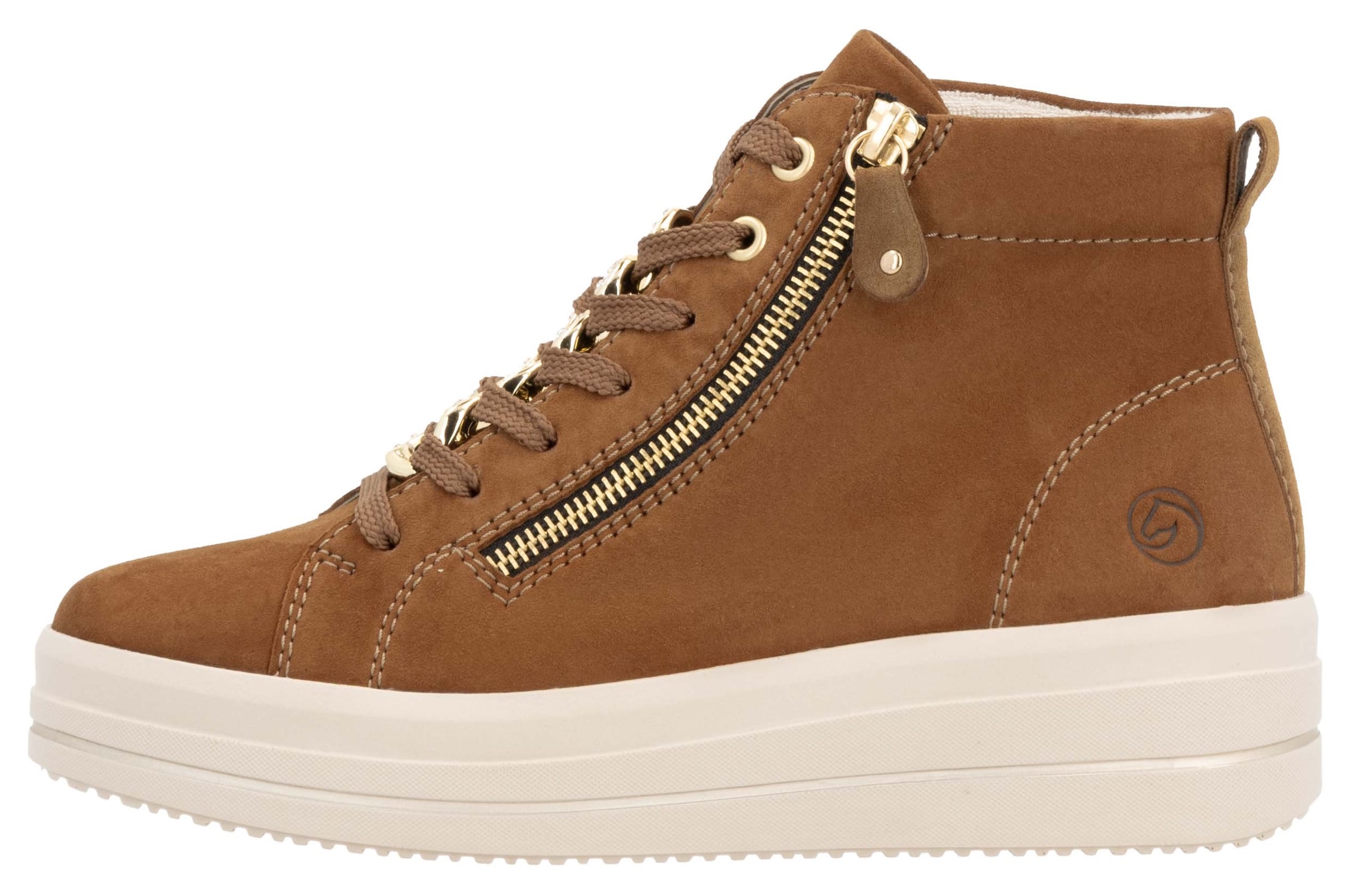 Remonte Plateausneaker »Elisabeth Hurley-Collection«, Freizeitschuh, High-Top-Sneaker, Schnürer, seitlicher Reißverschluss