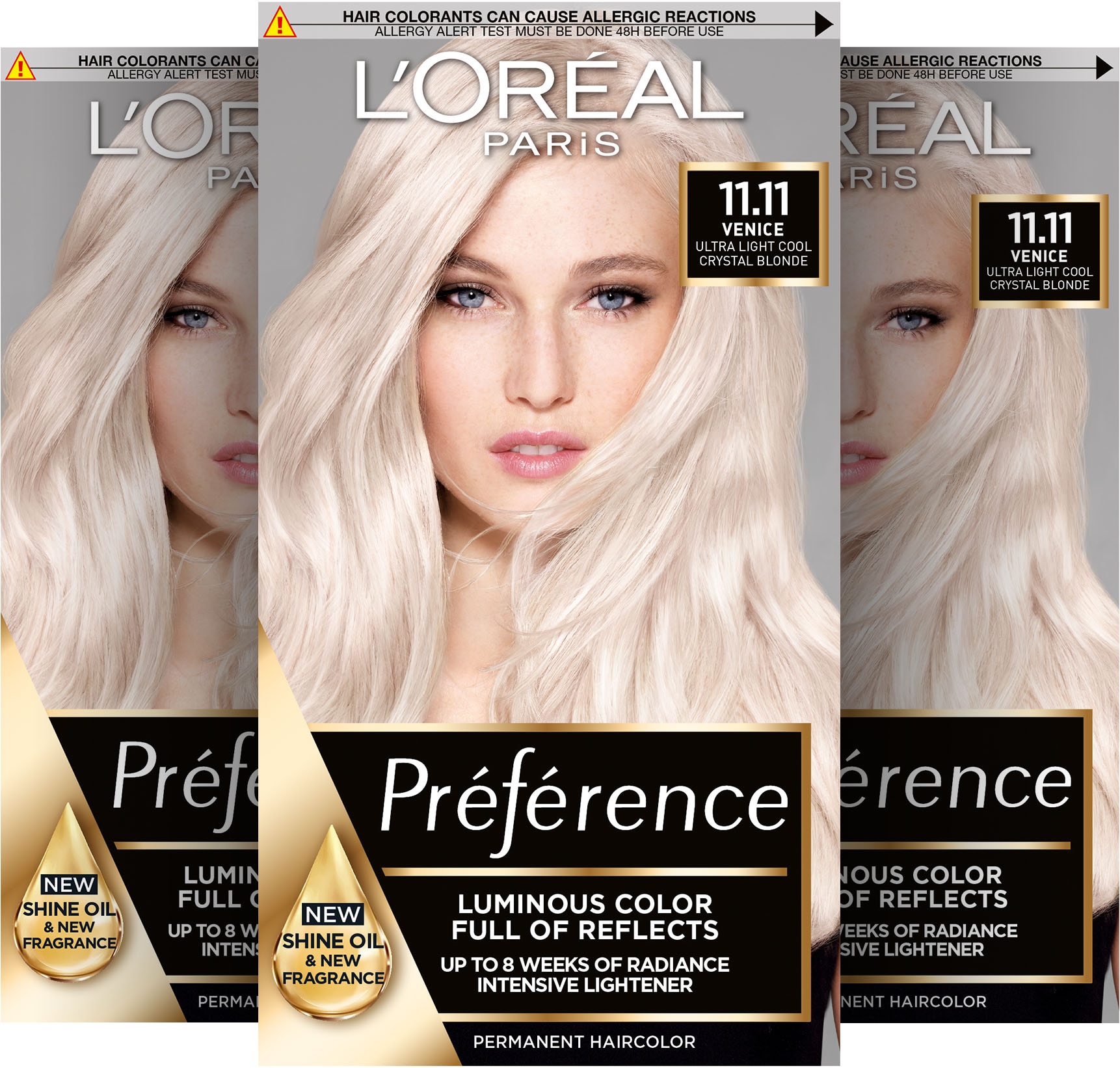 L'ORÉAL PARIS Coloration »Préférence Le Blonding«, (Packung, 3 tlg.), mit pflegender Formel