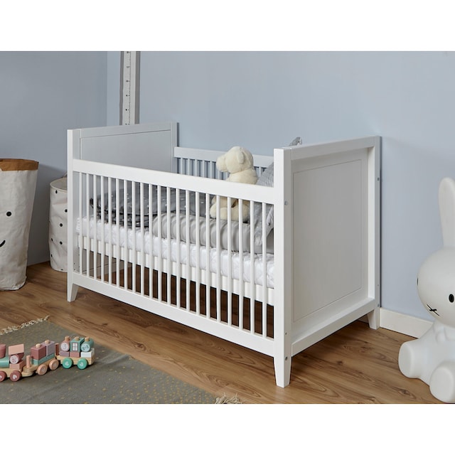 Ticaa Babyzimmer-Komplettset »Rosa«, (Set, 5 St., Bett + Wickelkommode +  Schrank + Wandregal + Anstellregal), Bett + Wickelkommode + Schrank +  Wandregal + Anstellregal bei ♕