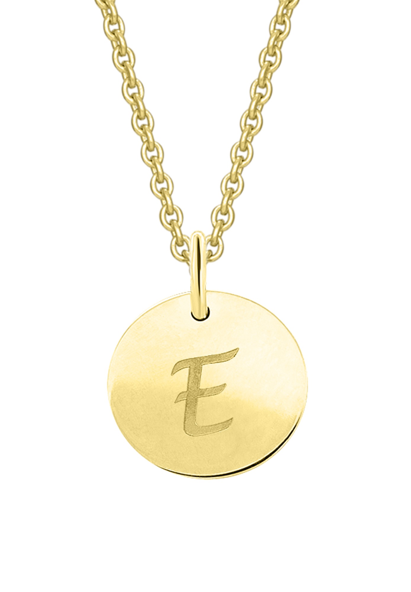 ONE ELEMENT Kette und Anhänger Set »Schmuckset - Set mit Halskette Buchstabe E Buchstaben Anhänger aus 333 Gelbgold Ø 11,0 mm«