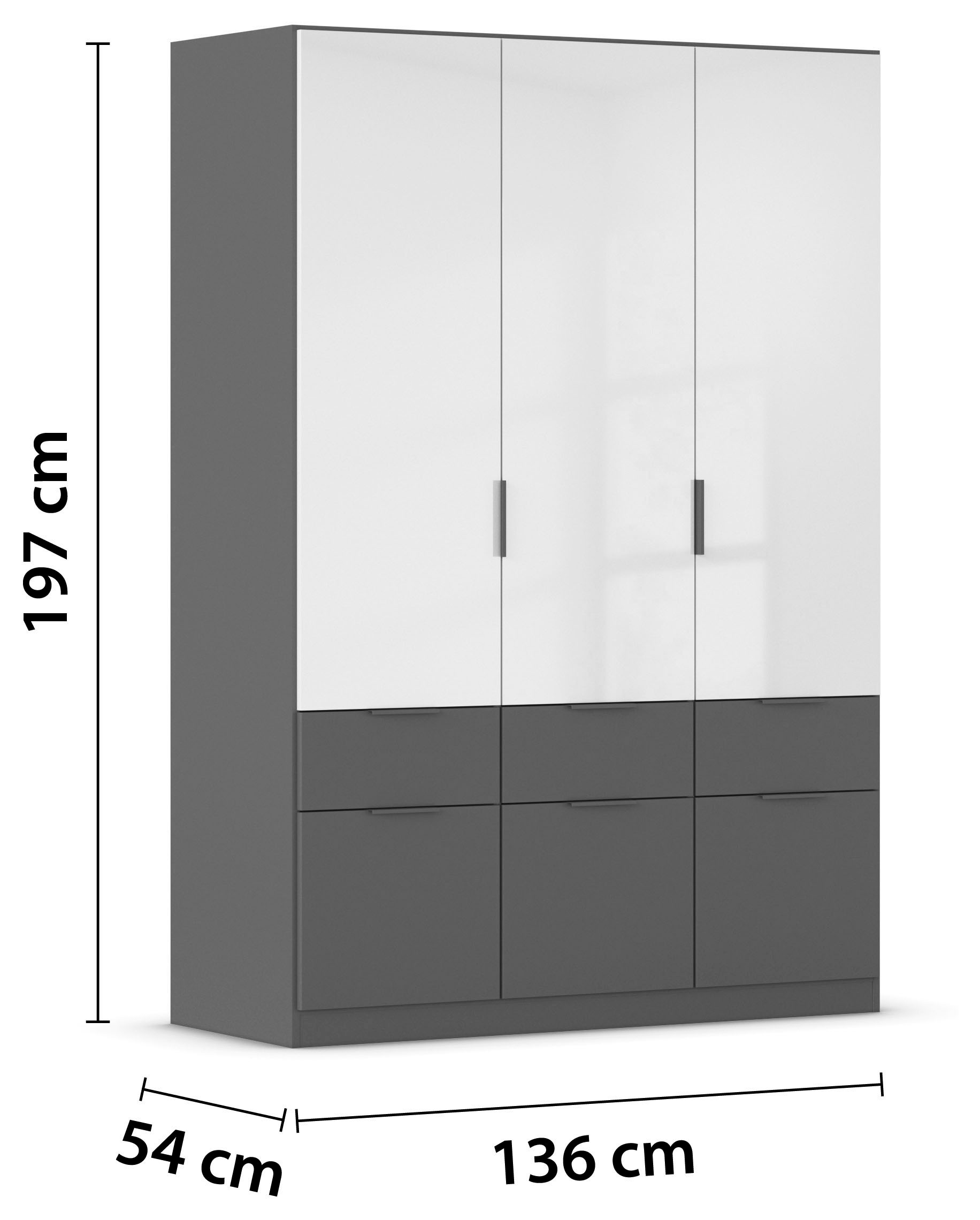 rauch Drehtürenschrank »Celle«, in 4 Breiten und 2 Höhen, optional mit Schubkästen MADE IN GERMANY