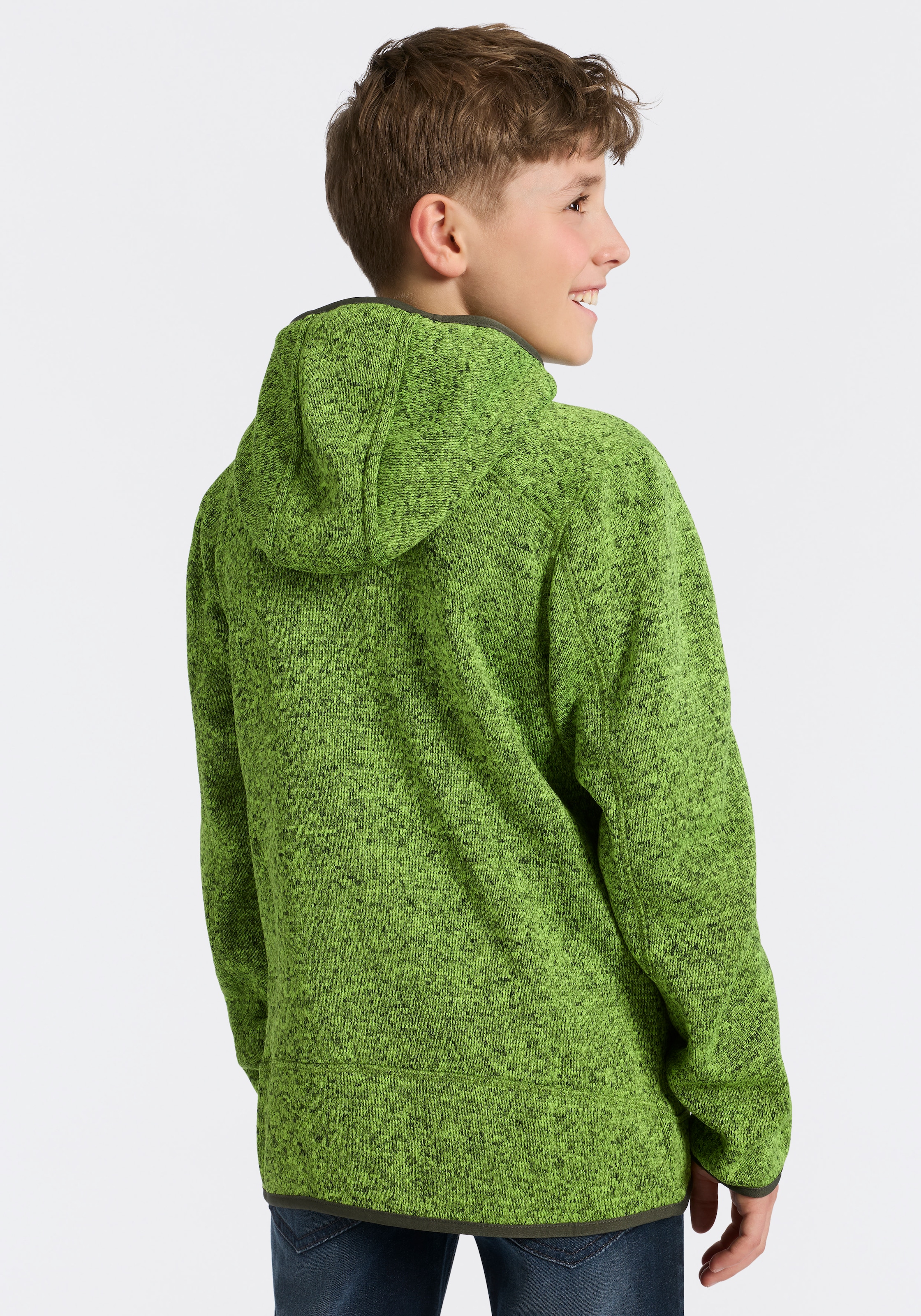 CMP Strickfleecejacke »KID JACKET FIX HOOD« mit Kapuze Übergangsjacke für Kinder und Jugendliche