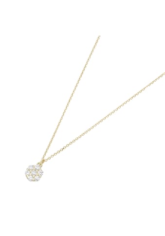 Goldkette »Kette Blüte mit Zirkonia, Gold 375«