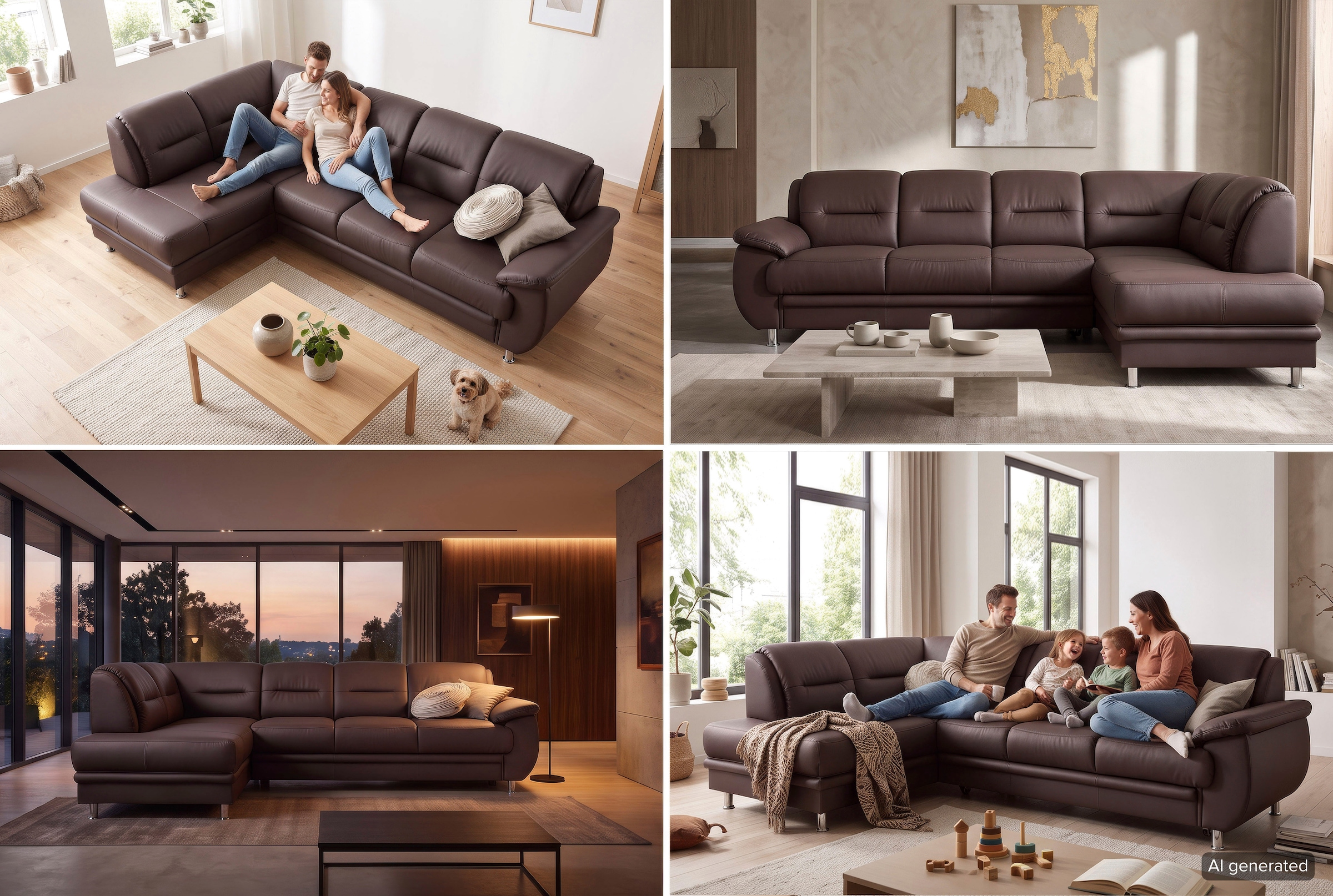 sit&more Ecksofa »Mailand L-Form, B: 250 cm, Komfortsitzhöhe 46 cm« optional Schlaffunktion, Eckcouch in Kunstleder & Stoff