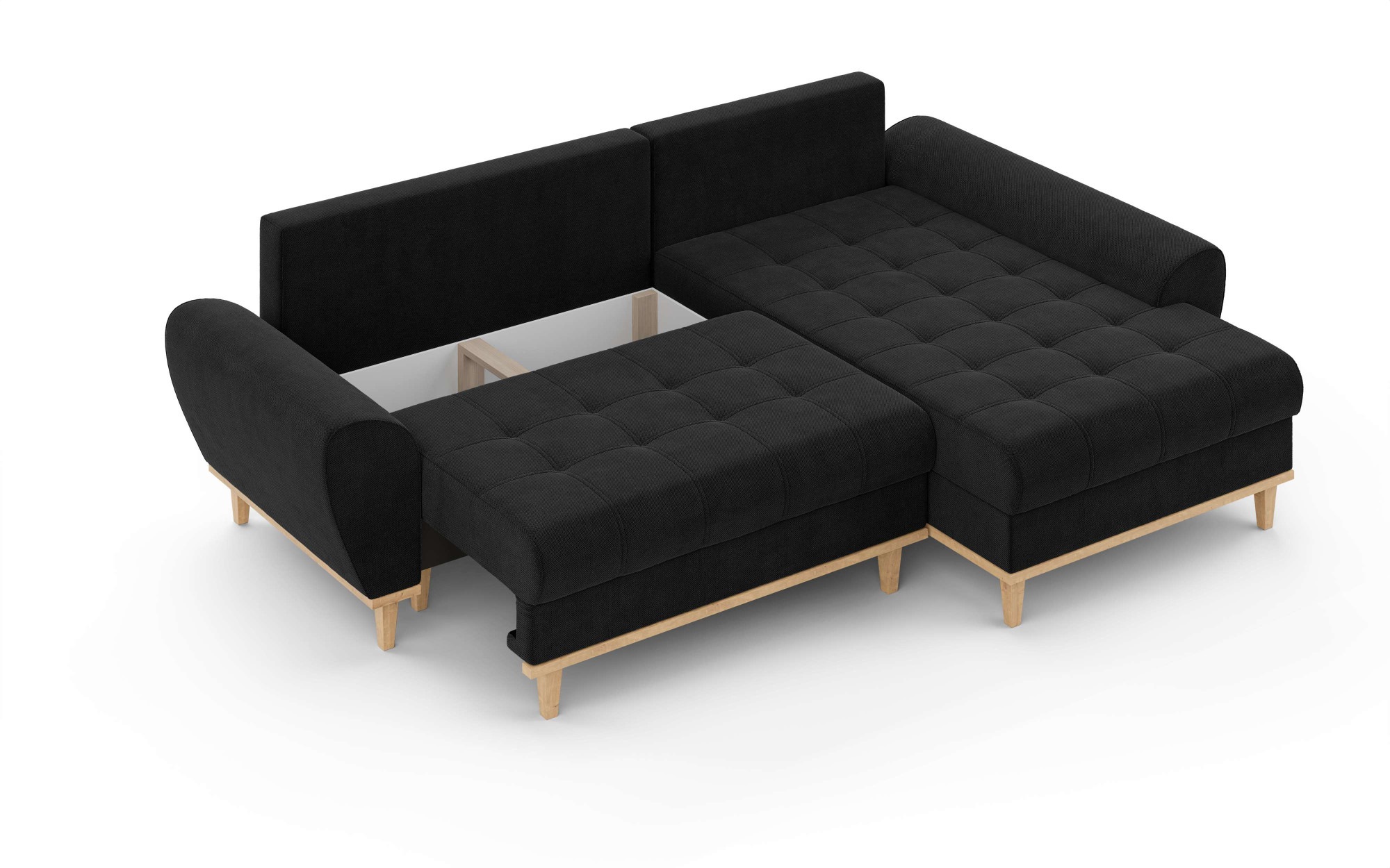 Home affaire Ecksofa »Ahrdorf mit Bettfunktion und Bettkasten, Maße: B/H/T 268/86/175 cm«, L-Form mit 3 Rückenkissen und moderne gerundete Armlehnen