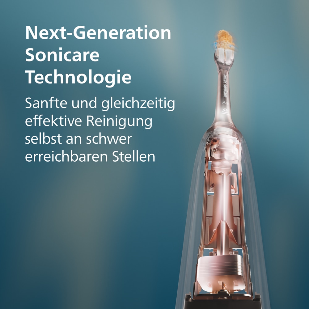 Philips Sonicare Elektrische Zahnbürste »Series 7500« 2 Stk. Aufsteckbürsten mit Drucksensor und 3 Intensitätsstufen, inkl. Reiseladeetui