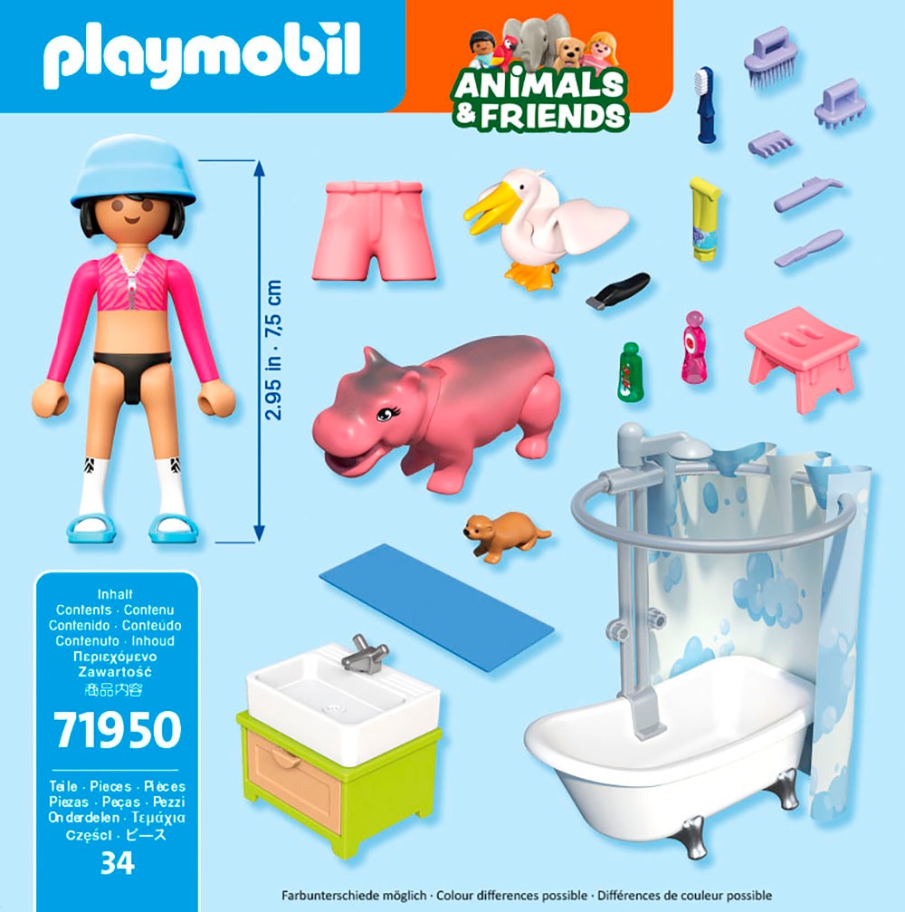 Playmobil® Konstruktions-Spielset »Tierischer Badespaß (71950), Animals & Friends« Made in Europe