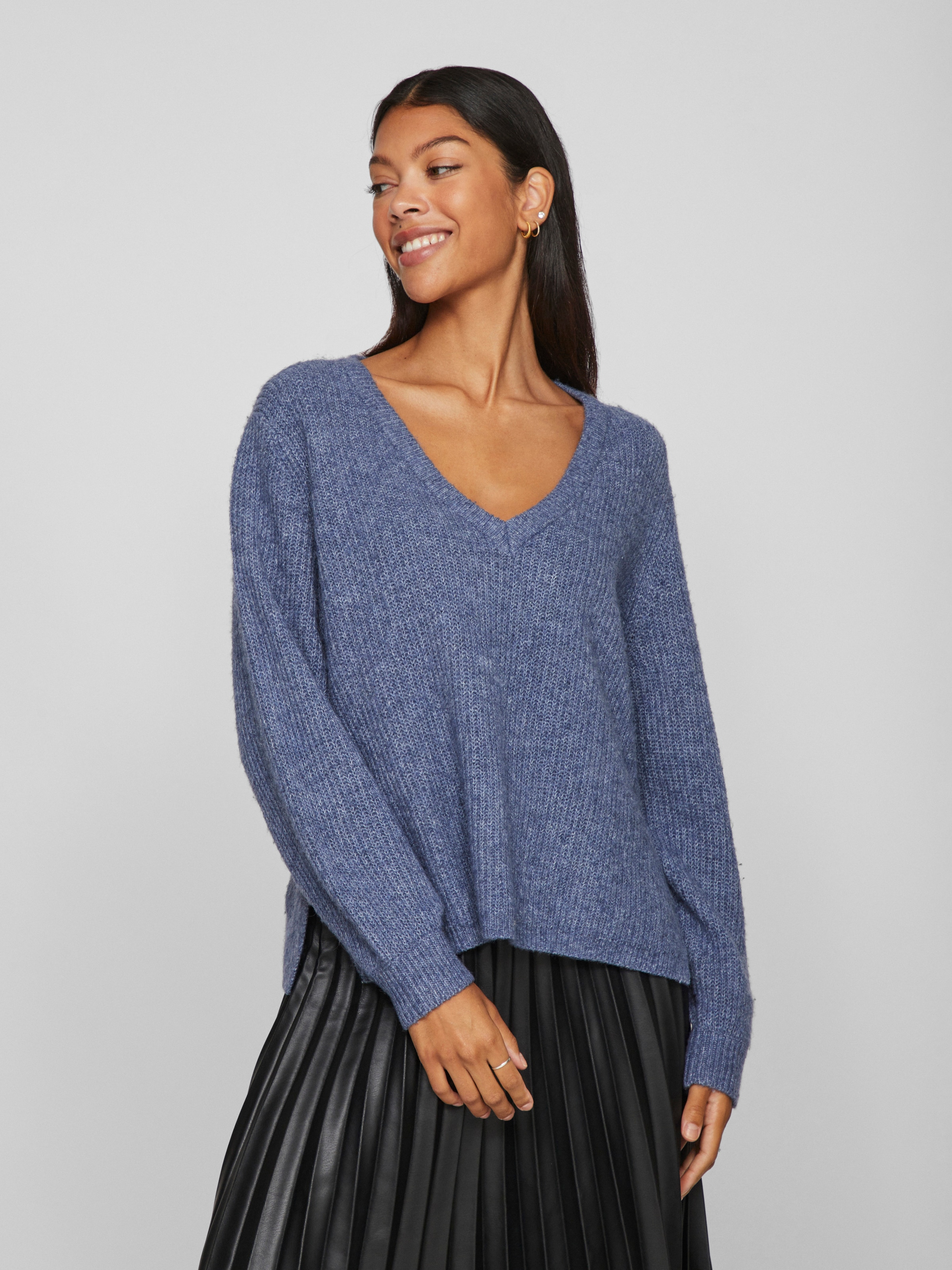 Vila V-Ausschnitt-Pullover »VIBELUNA V-NECK REV L/S KNIT TOP - NOOS«