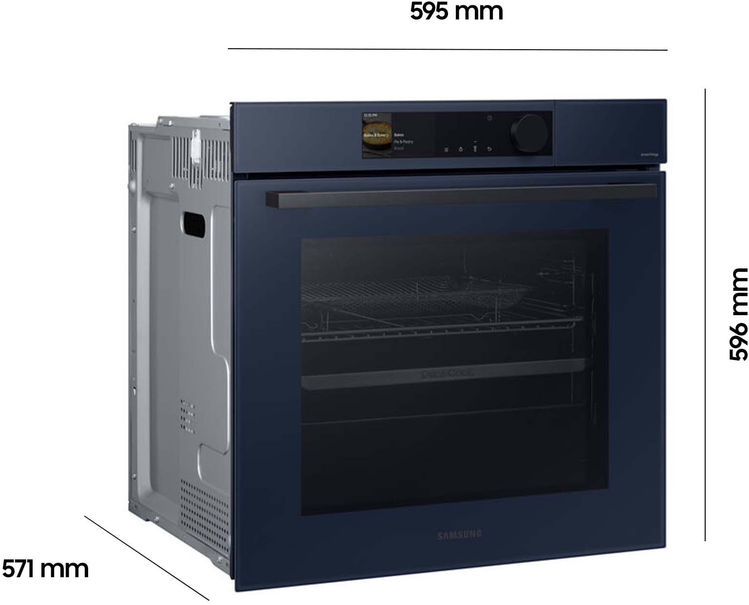 Samsung Pyrolyse Backofen NV7600B »NV7B6675CDN« mit 1-fach-Teleskopauszug mit Pyrolyse-Selbstreinigung Dual Cook – Ein Ofen. Zwei Garräume. Maximale Flexibilität.