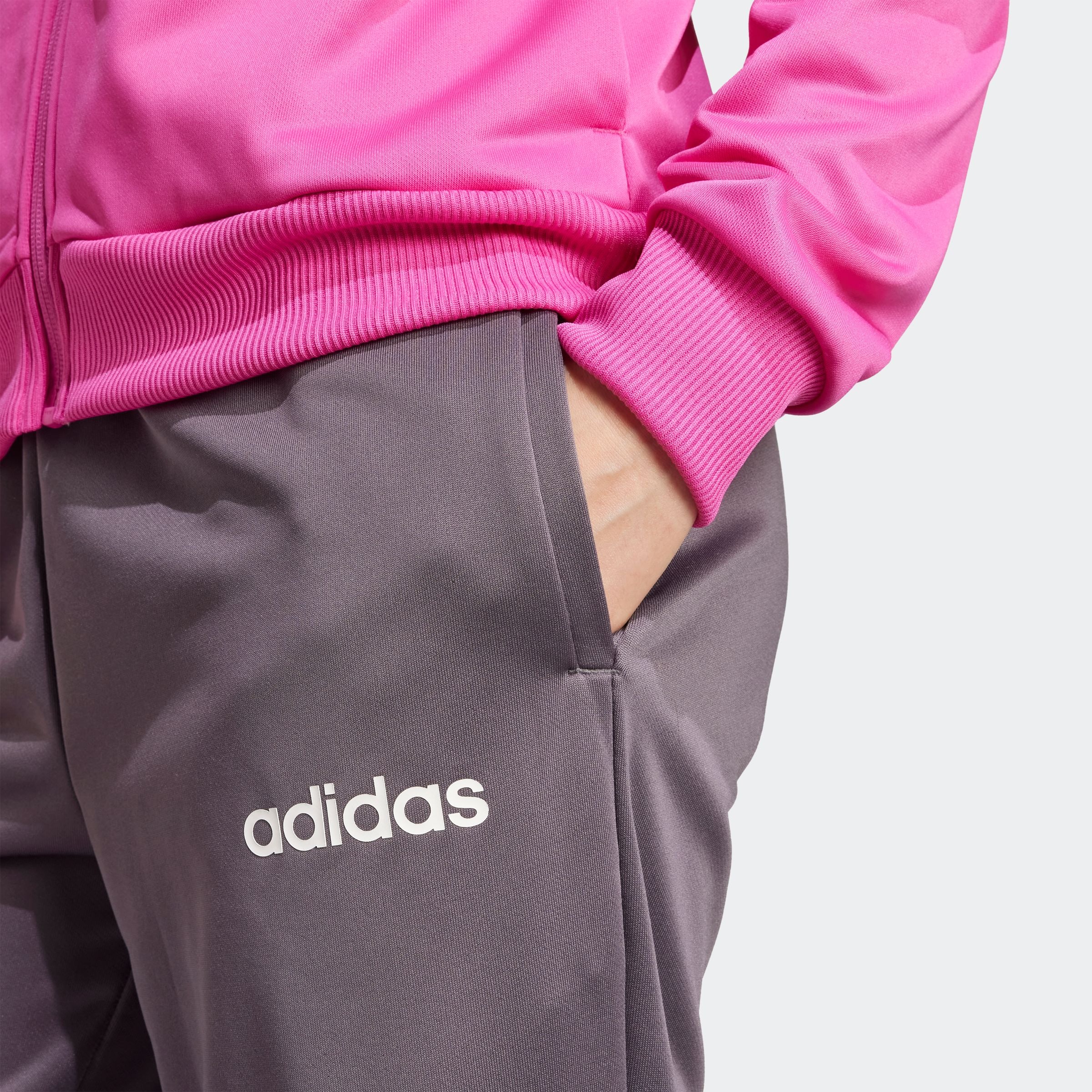 adidas Sportswear Trainingsanzug »W LINEAR TS«, (2 tlg.), Trainingsjacke mit Kapuze, Tracksuit