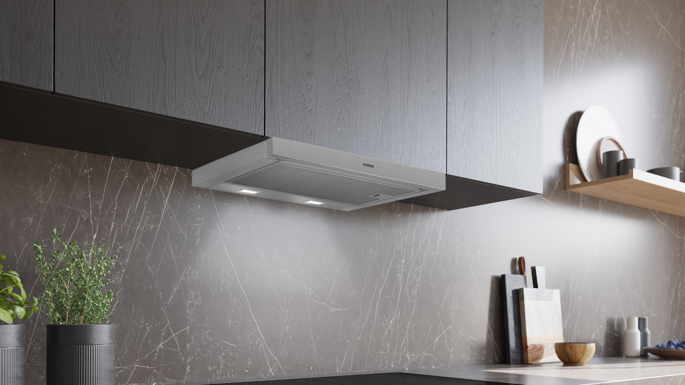 SIEMENS Flachschirmhaube »LI63LB526« Serie iQ100 Helles LED-Licht & Teleskopauszug für klare Sicht und frische Luft.