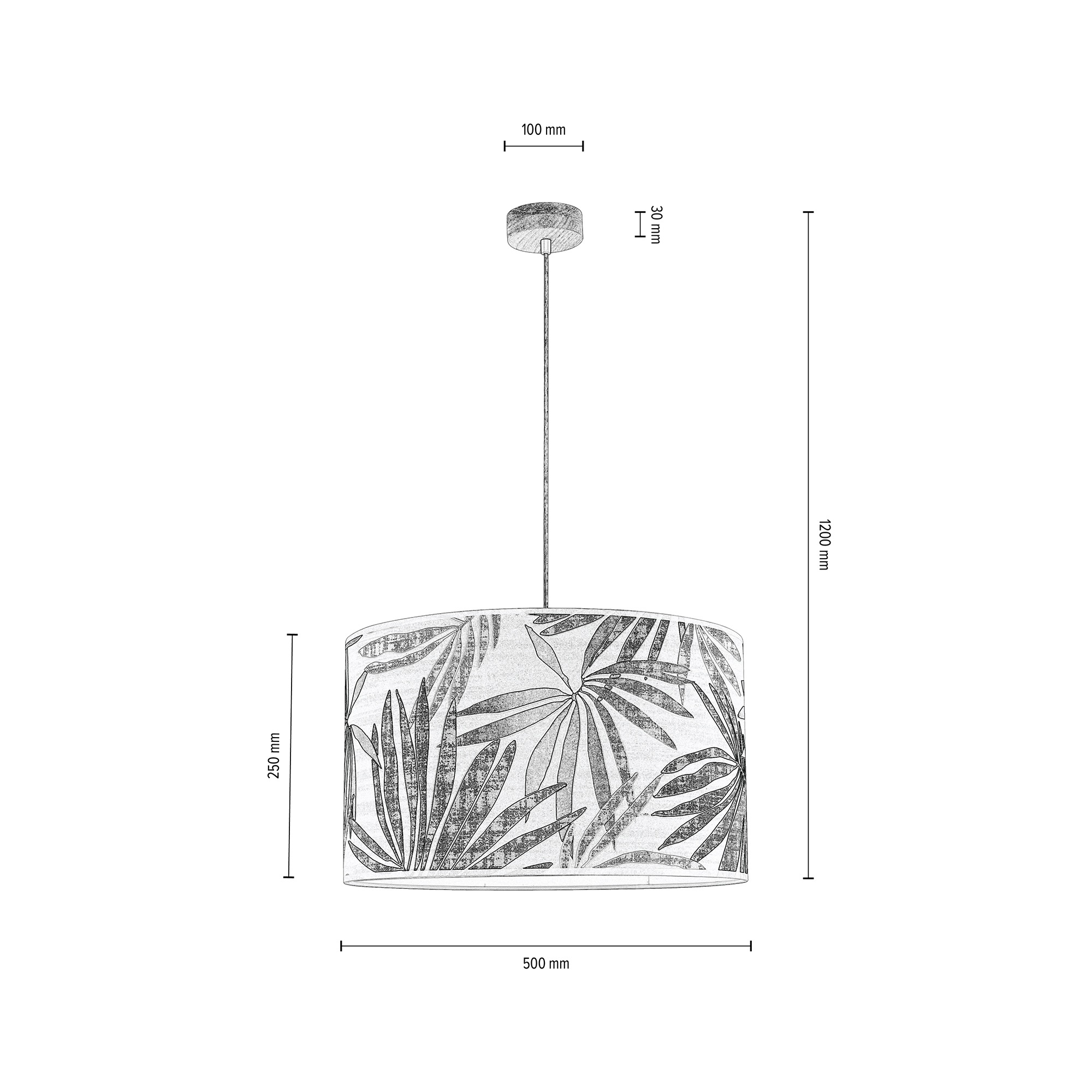 BRITOP LIGHTING Pendelleuchte »HOJA«, 1 flammig, Leuchtmittel E27 | ohne Leuchtmittel, Hängeleuchte, Lampenschirm aus laminierter Tapete, kürzbar