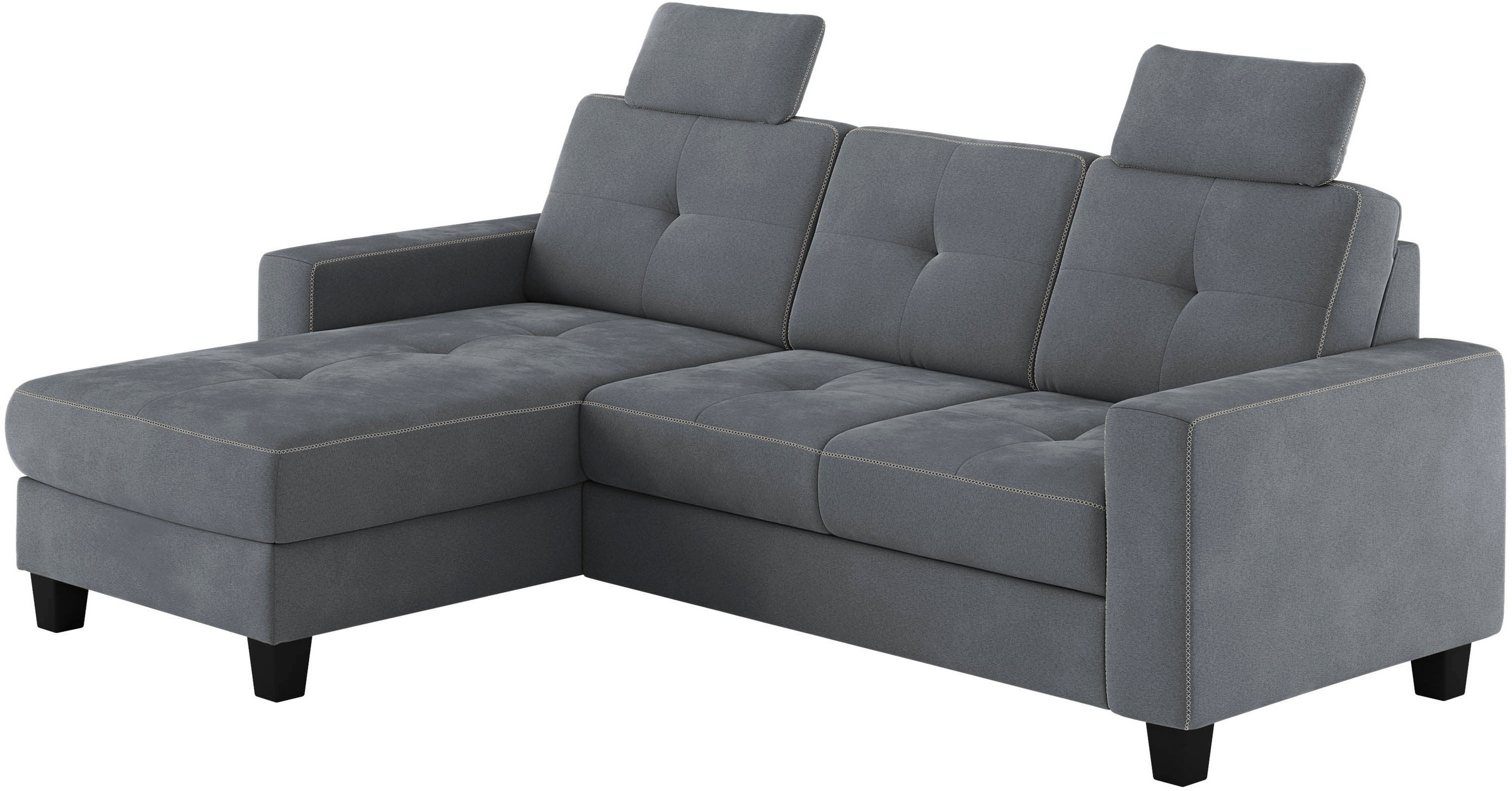 Places of Style Ecksofa »Varese L-Form«, Kreuznaht in beige