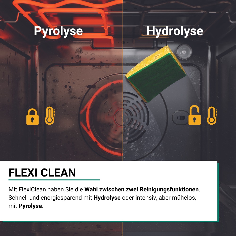 BAUKNECHT Einbaubackofen »BBA285PU1ZK« mit 1-fach-Teleskopauszug mit Pyrolyse-Selbstreinigung Easy Grill - einfaches Grillen im Backofen