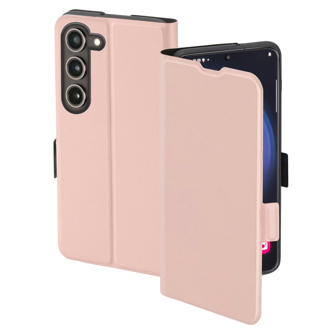 Hama Smartphone-Hülle »Booklet für Samsung Galaxy S23, Farbe Rosa, aufstellbar, klappbar«, Samsung,Galaxy S23, Mit Standfunktion und Einsteckfach