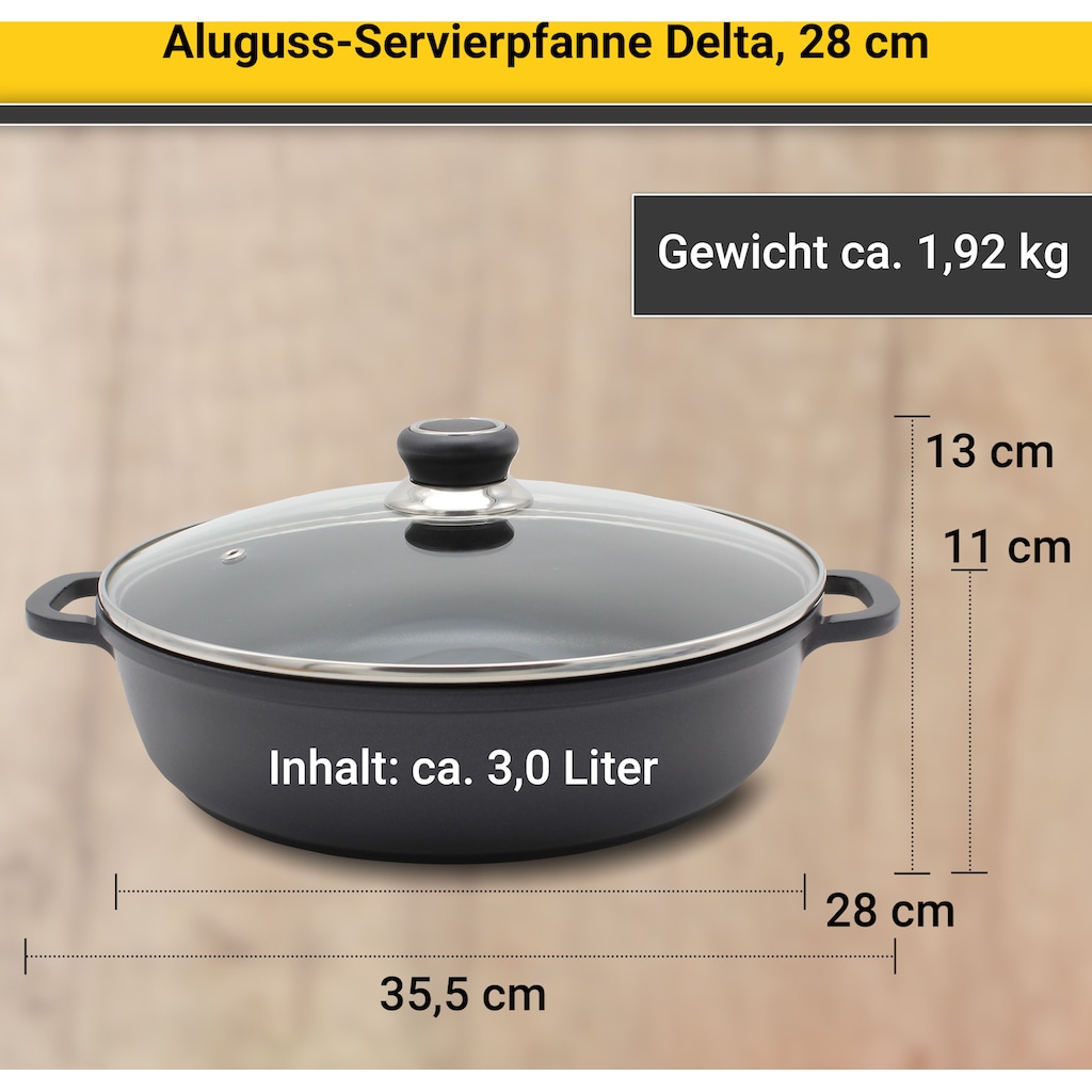 Krüger Schmorpfanne »Delta«, Aluminiumguss, (1 tlg.)