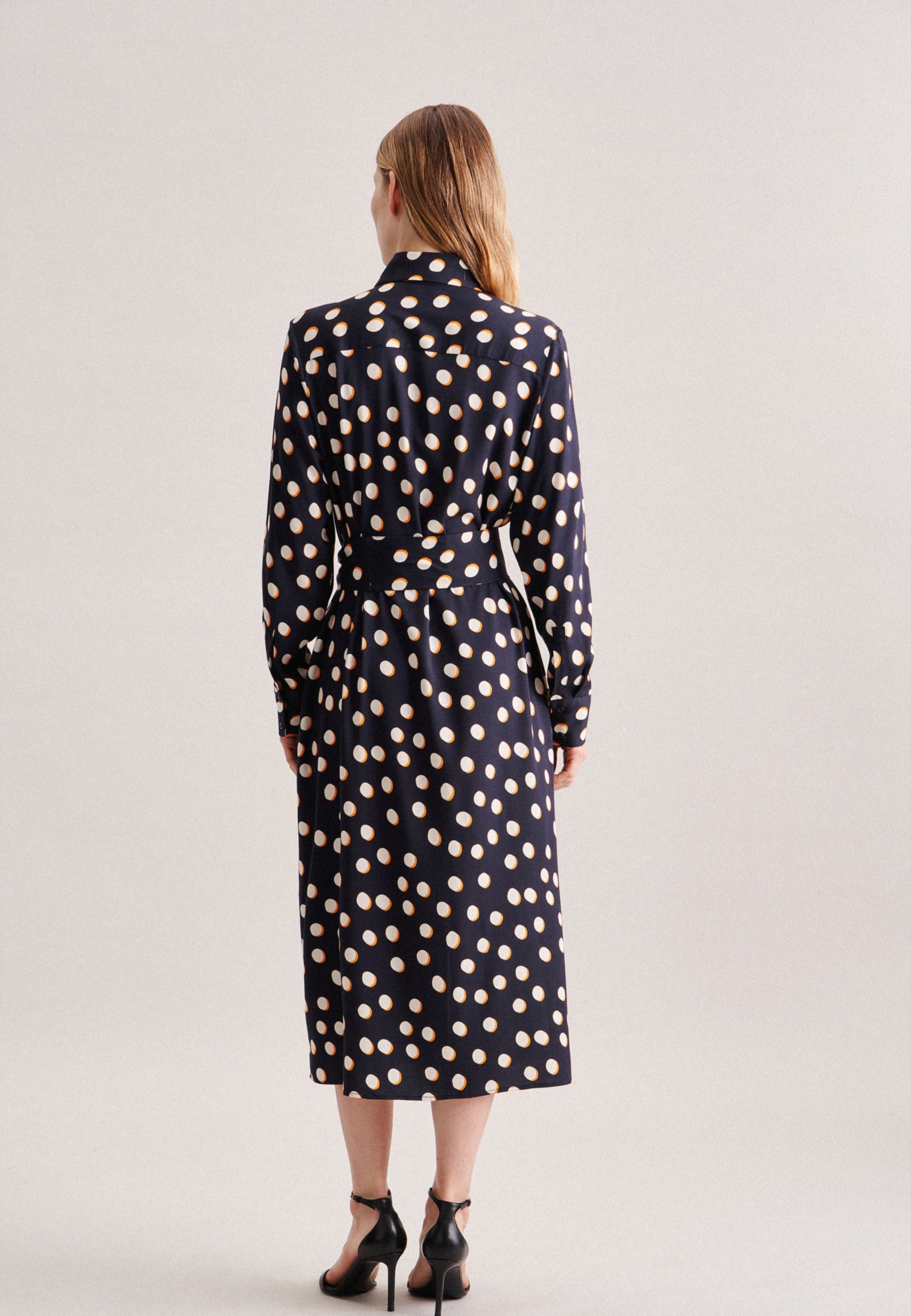 seidensticker Sommerkleid »Schwarze Rose« Langarm Kragen Druck