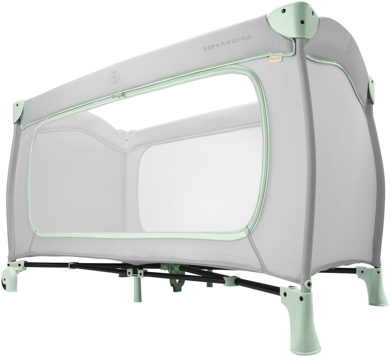 Hauck Baby-Reisebett »Sleep N Play Go Plus, Dusty Mint«, mit integrierten Rädern; Vorderausstieg