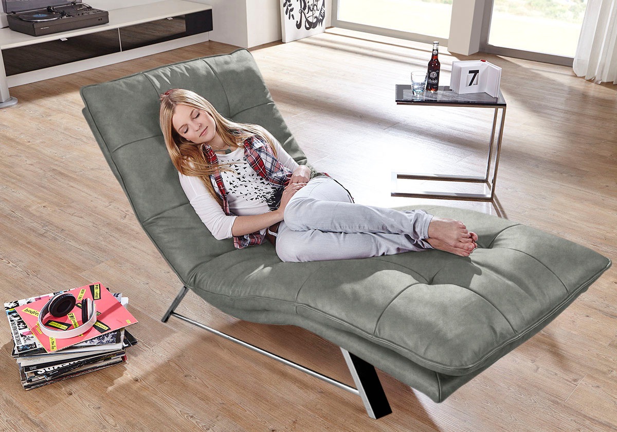 W.SCHILLIG Relaxliege »daily dreams« in Waffelkissen-Optik, wahlweise mit Motor, Kufengestell, in 2 Breiten