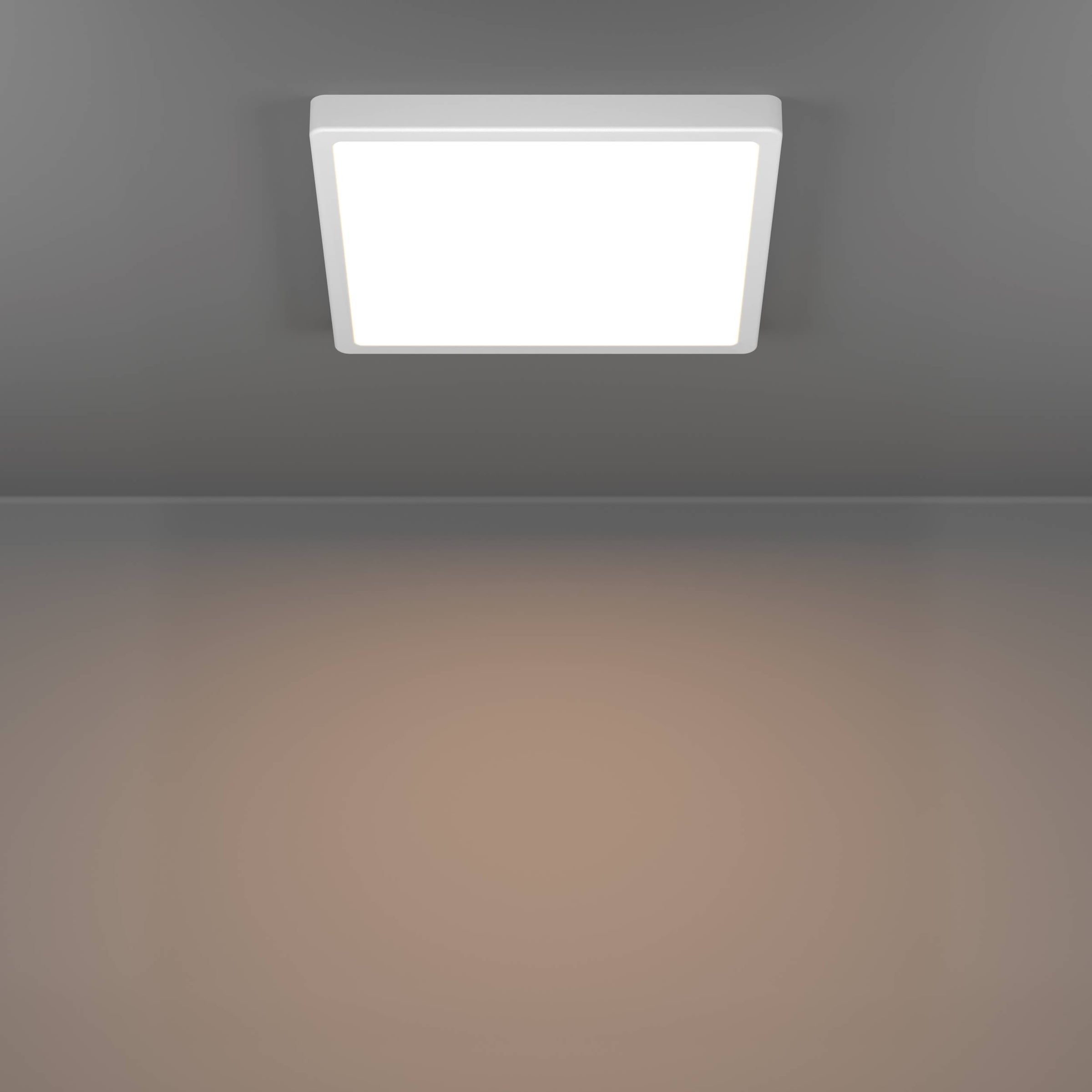 EGLO Aufbauleuchte »Fueva 6-Z Deckenlampe, ZigBee, App und Sprachsteuerung, Badlampe, IP44« LED-Modul 1 Stk. Kaltweiß | RGB Aufbauleuchte - L29,5 x B29,5 x H2,5 cm - weiß - 13,5W inkl.