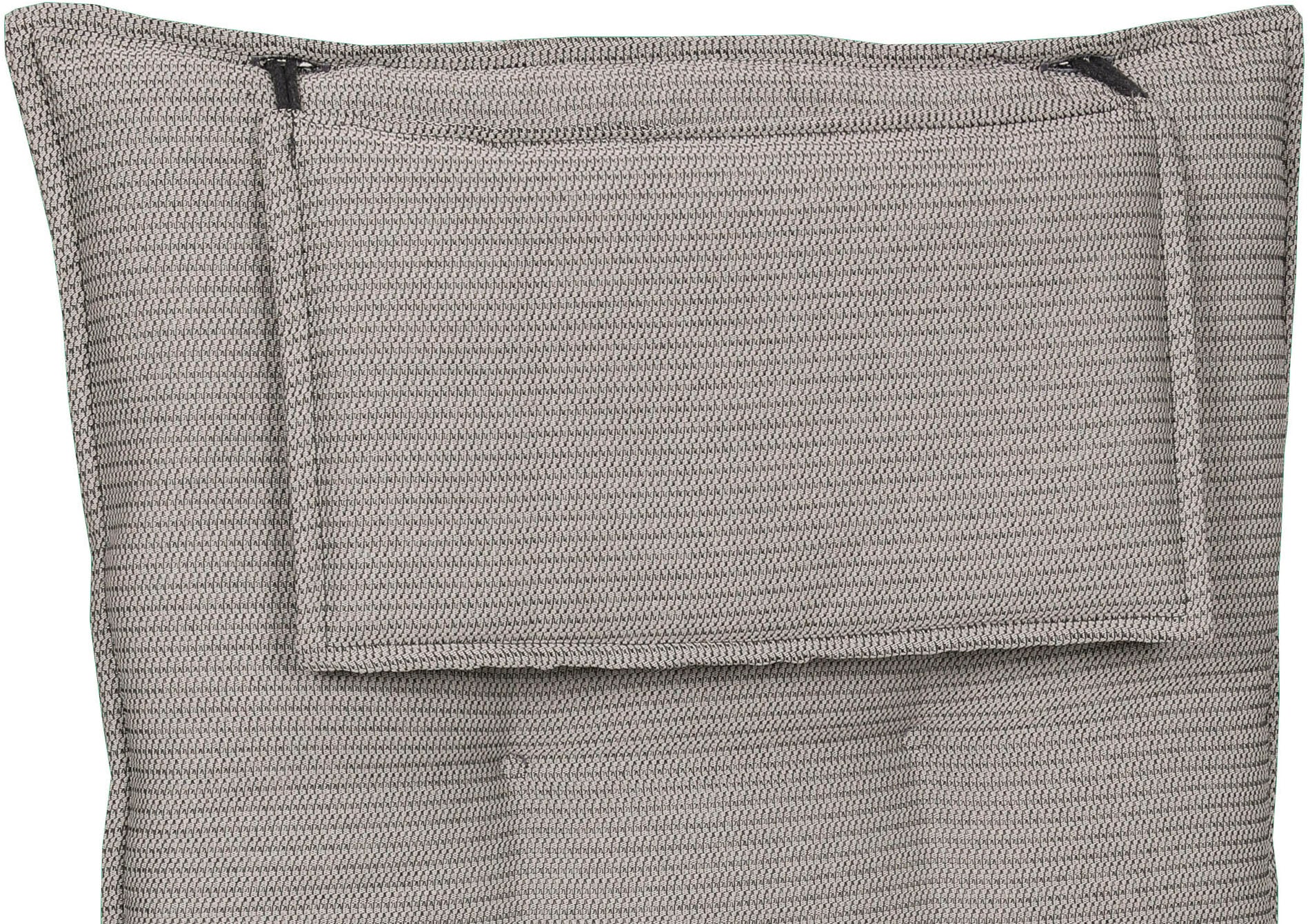 KONIFERA Hochlehnerauflage Struktur uni grau - Maße BxLxH ca.: 50 cm x 120 cm x 7 cm